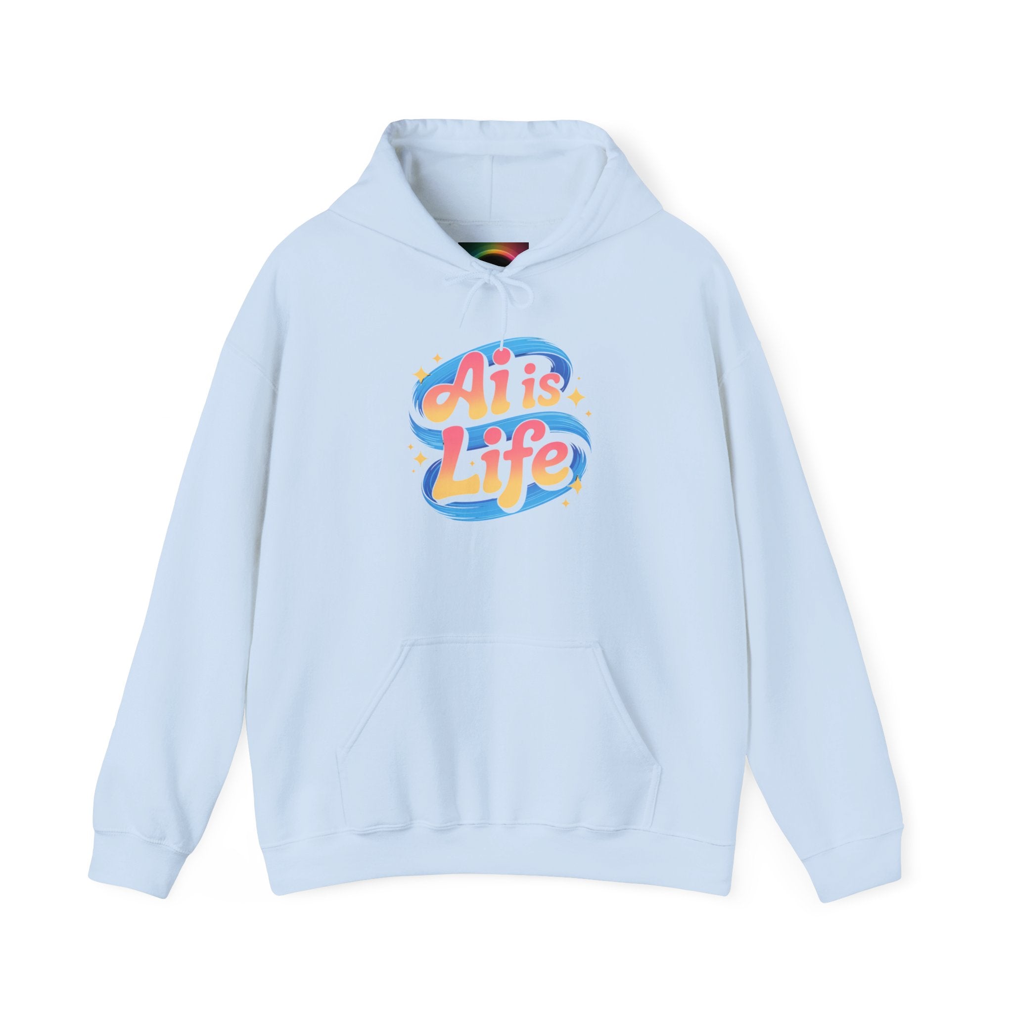 AI is Life "COSMIC SWIRL" — Retro Colorful Graphic Pullover Hoodie