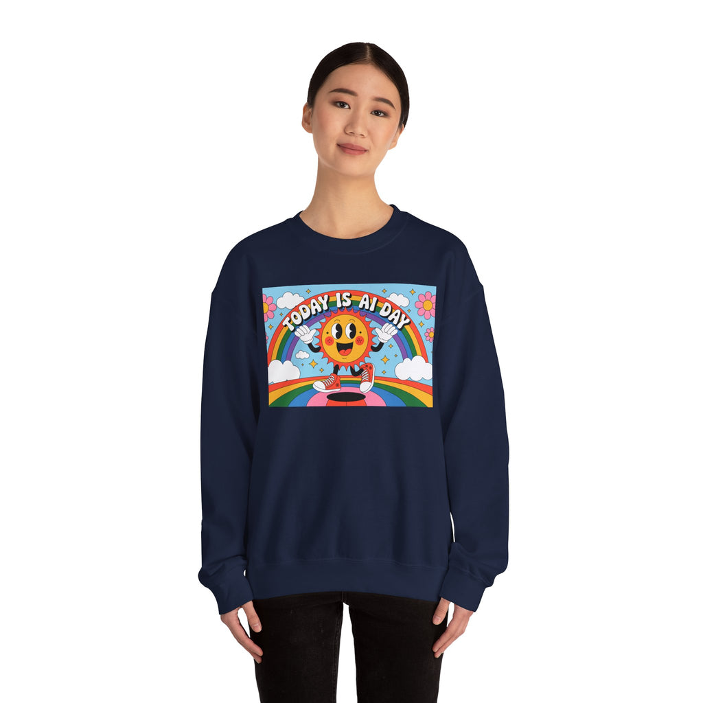 Today Is AI Day  "Sunshine Circuit" Unisex Heavy Blend™ Crewneck Sweatshirt