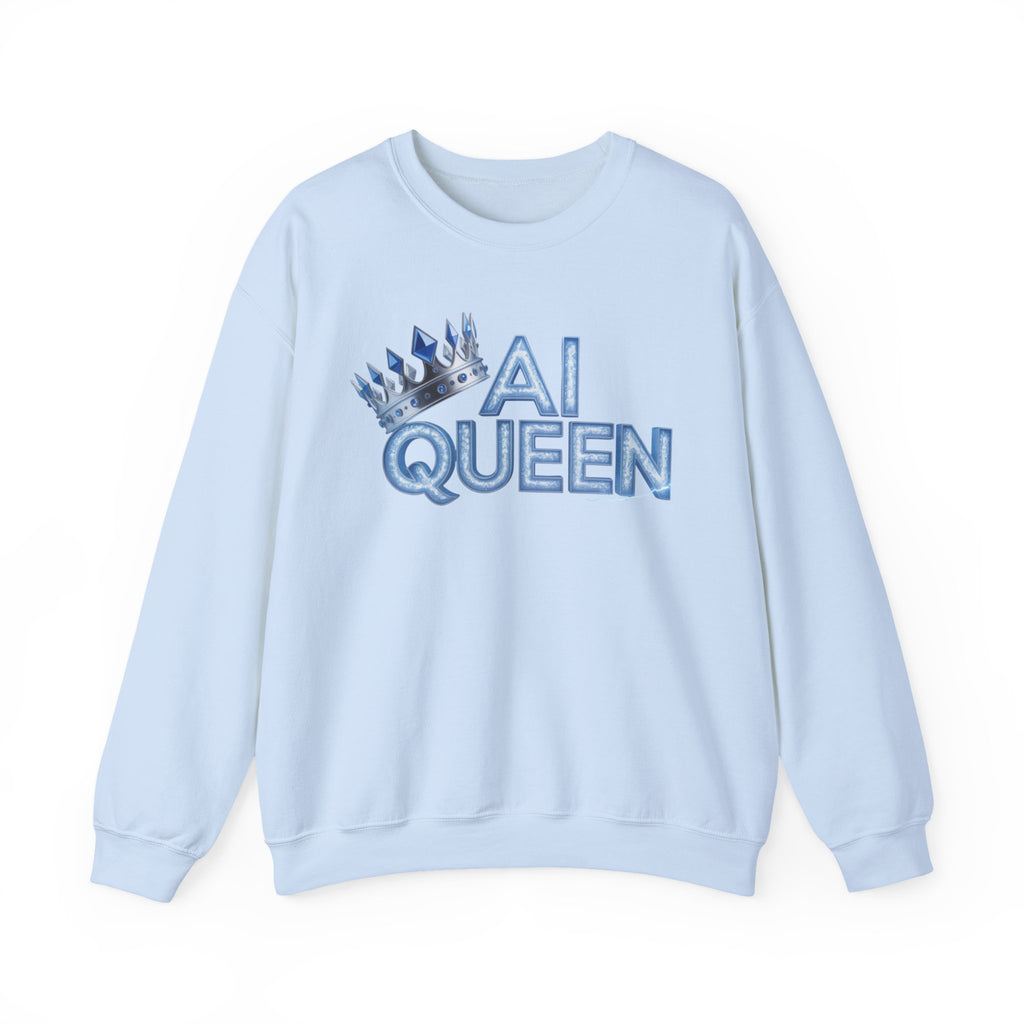 AI Queen "Frost Crown Frequency" Unisex Heavy Blend™ Crewneck Sweatshirt