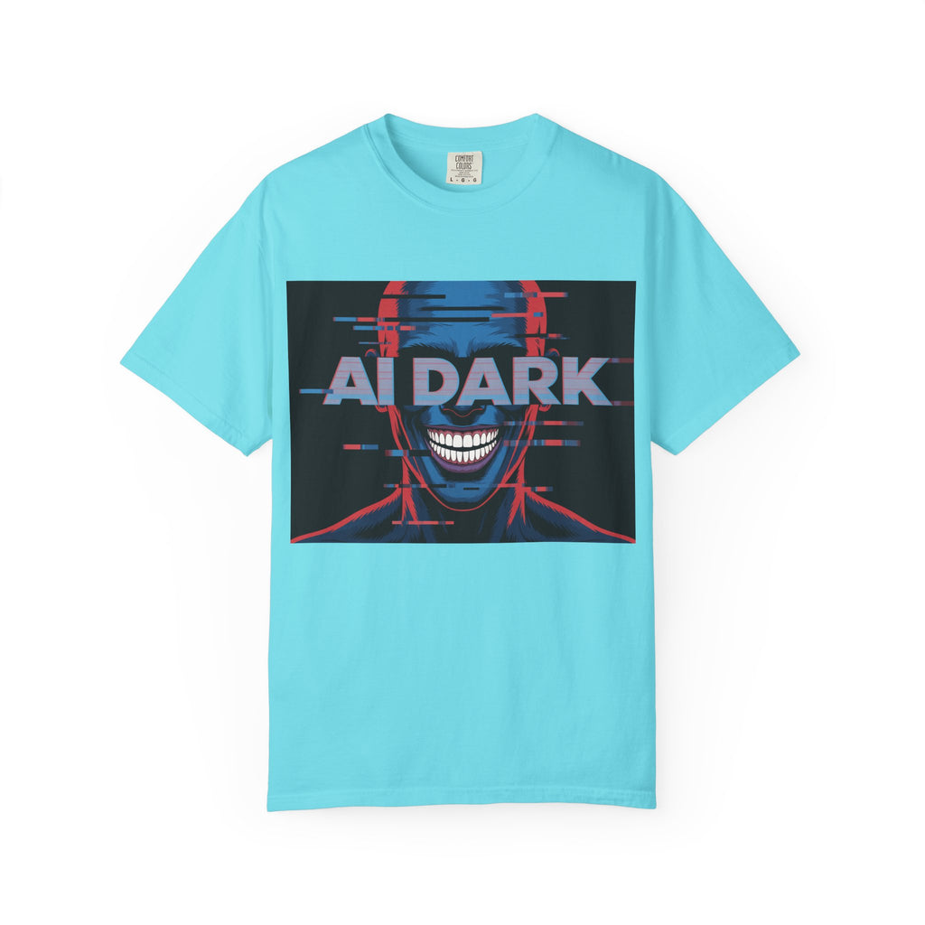 AI DARK " Deepcore Distortion — Cyberpunk Smiling Skull Tee