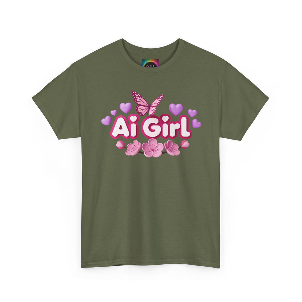 Ai Girl  "Cyber Cutie" Unisex Heavy Blend™ Crewneck T‑Shirt