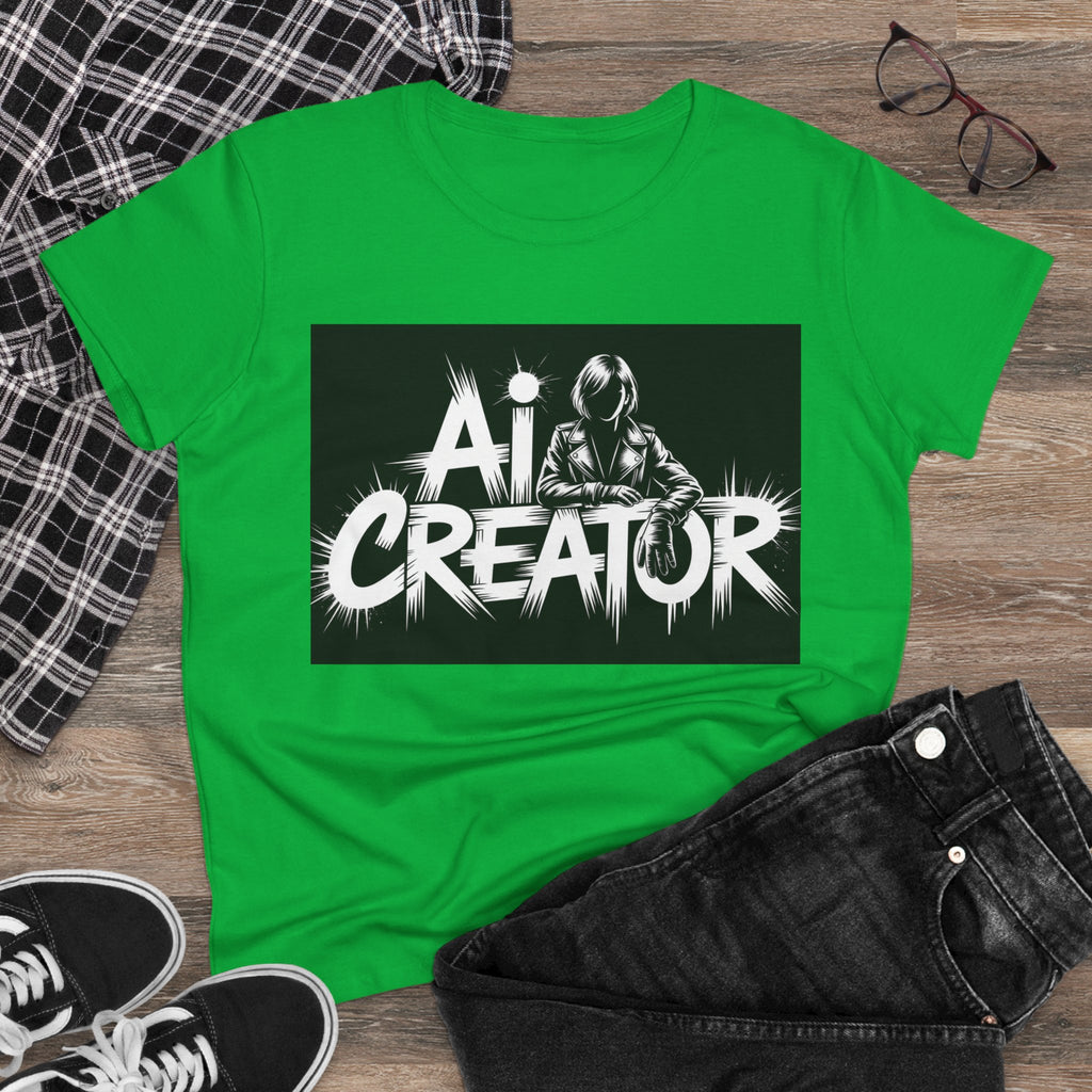 AI Creator  "Digital Rebel" Women's Midweight Cotton Tee