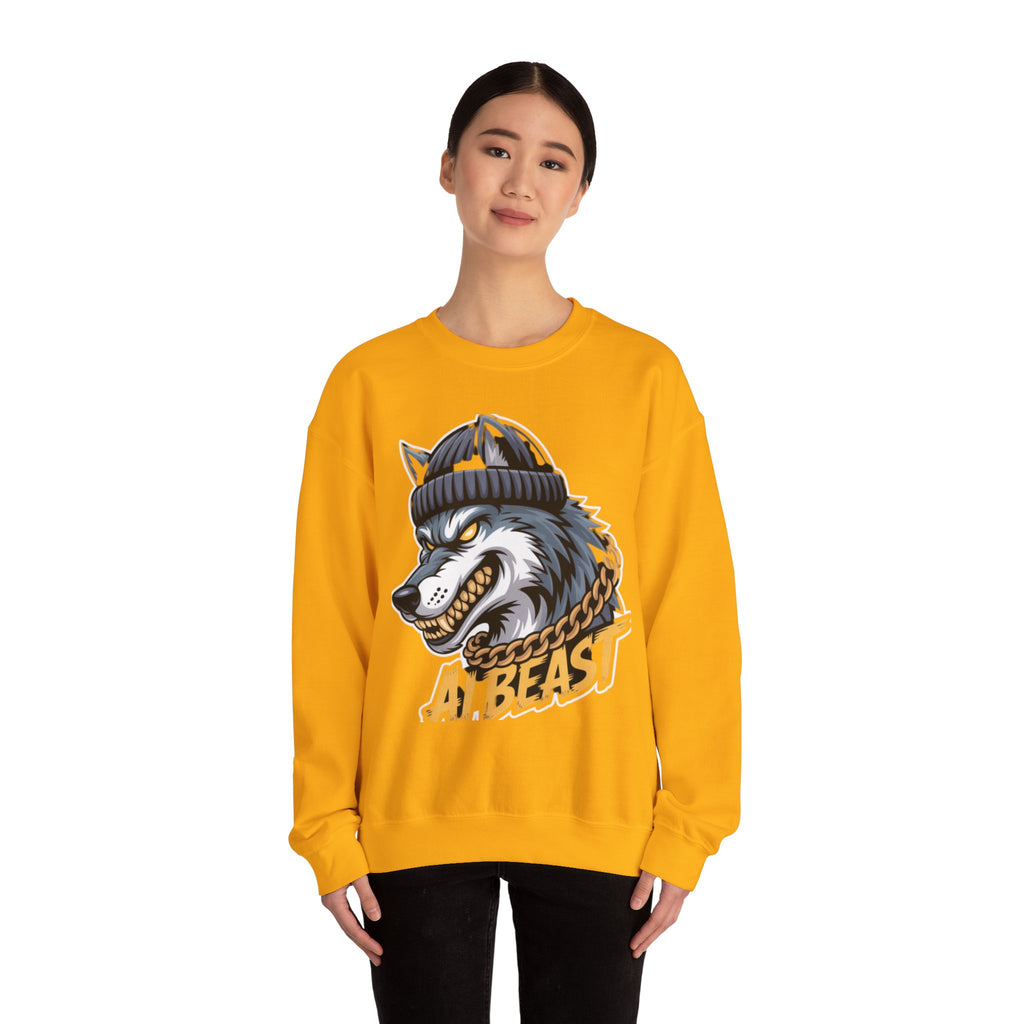 AI BEAST  "Wolf Byte Syndicate" Unisex Heavy Blend™ Crewneck Sweatshirt