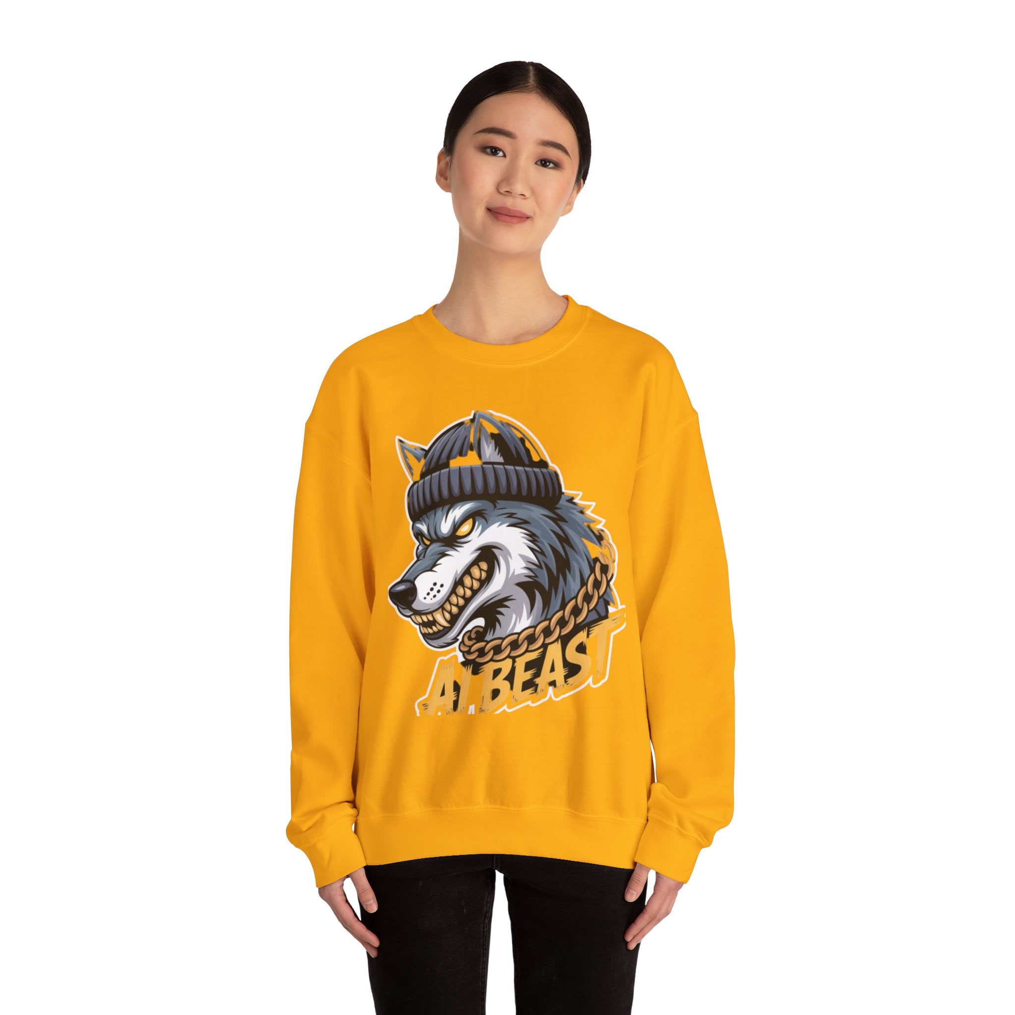 AI BEAST  "Wolf Byte Syndicate" Unisex Heavy Blend™ Crewneck Sweatshirt