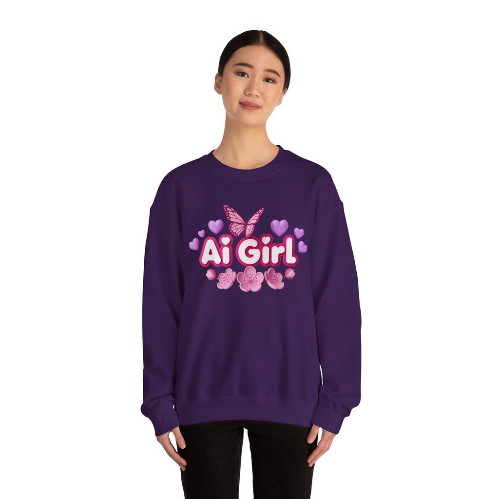 Ai Girl  "Cyber Cutie" Unisex Heavy Blend™ Crewneck Sweatshirt