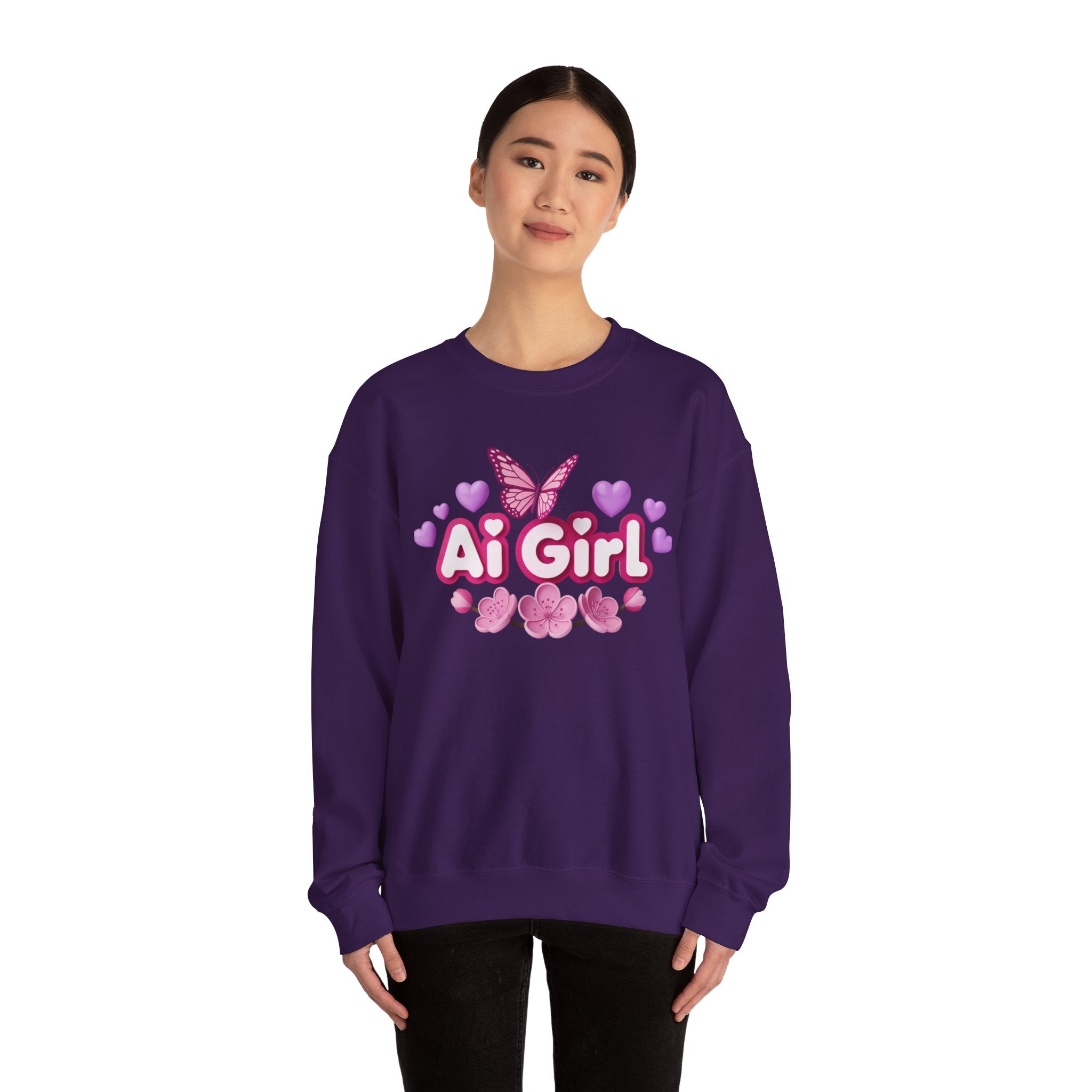 Ai Girl  "Cyber Cutie" Unisex Heavy Blend™ Crewneck Sweatshirt