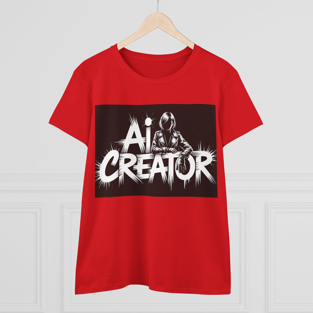 AI Creator  "Digital Rebel" Women's Midweight Cotton Tee