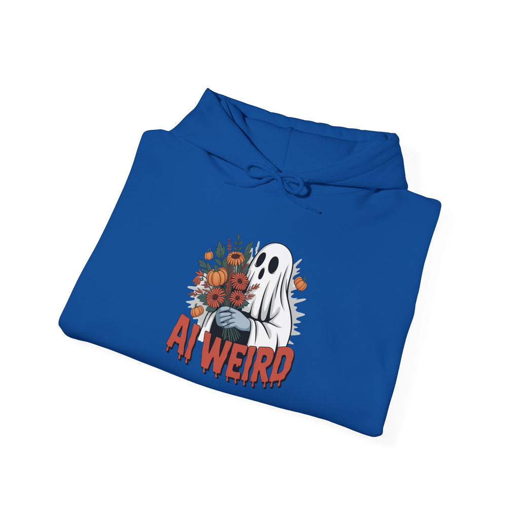 AI WEIRD  "Glitch Garden Ghost" Unisex Heavy Blend™ Hooded Sweatshirt