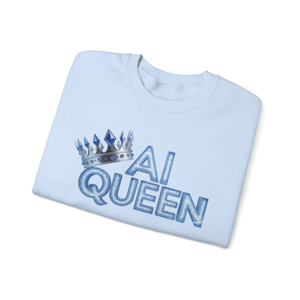 AI Queen "Frost Crown Frequency" Unisex Heavy Blend™ Crewneck Sweatshirt