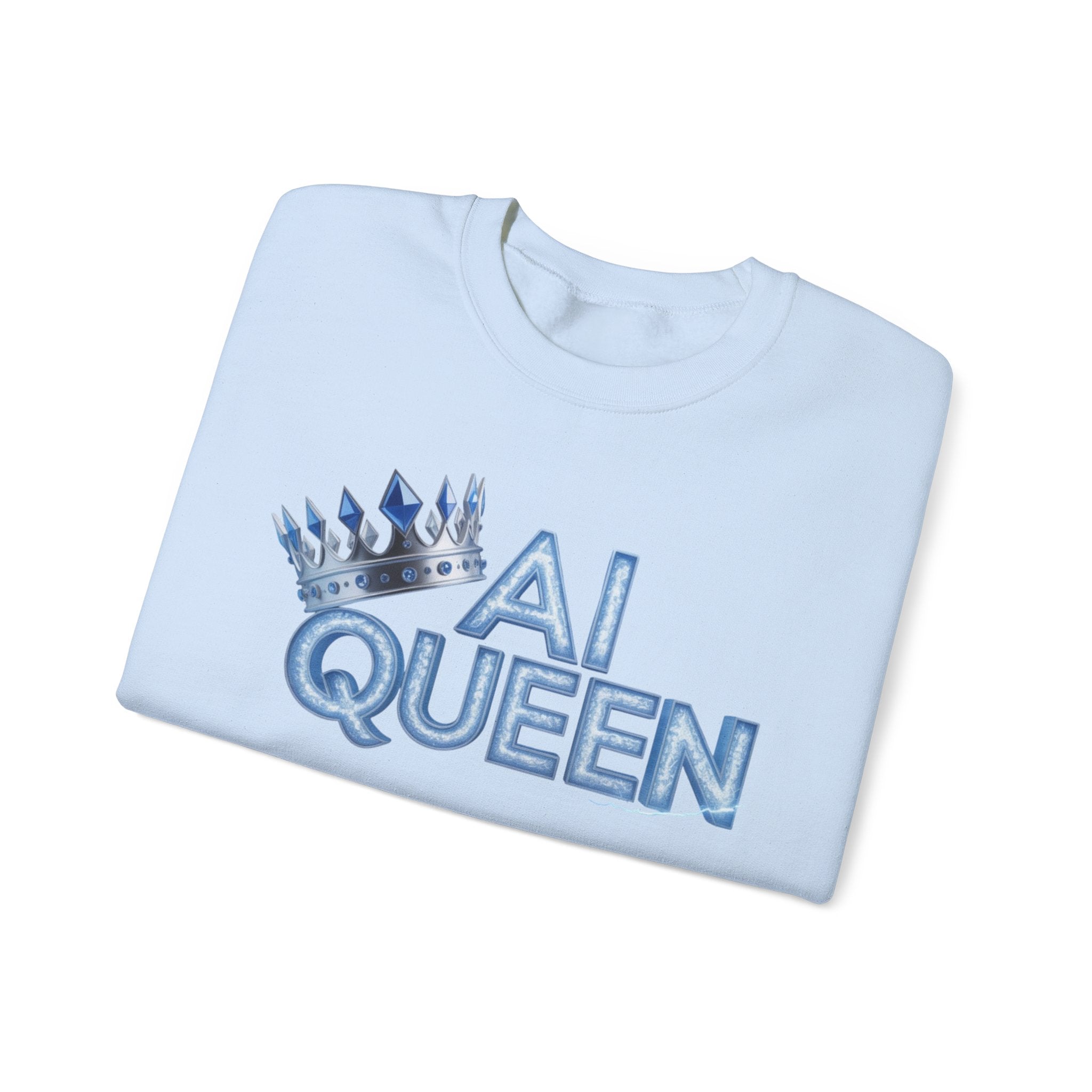 AI Queen "Frost Crown Frequency" Unisex Heavy Blend™ Crewneck Sweatshirt