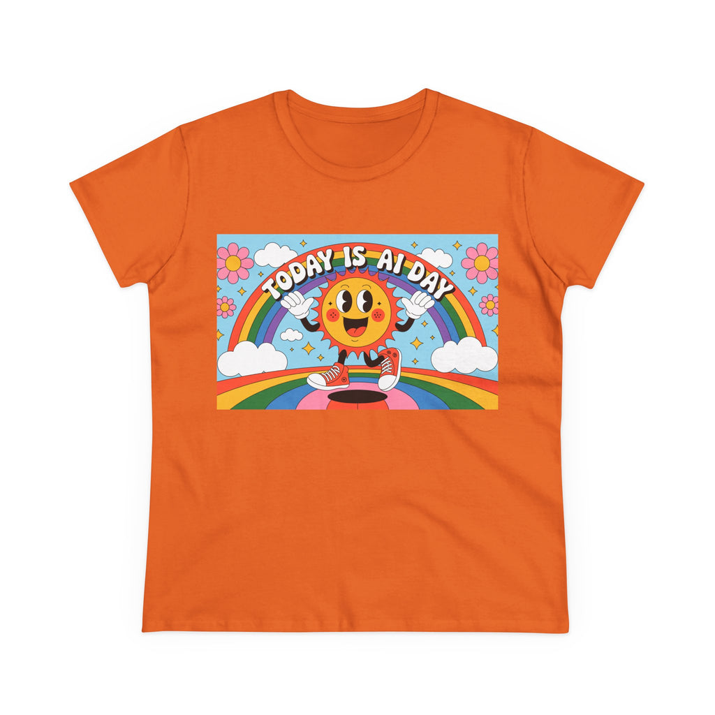 Today Is AI Day  "Sunshine Circuit" Women's Midweight Cotton Tee