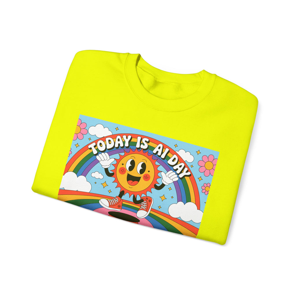 Today Is AI Day  "Sunshine Circuit" Unisex Heavy Blend™ Crewneck Sweatshirt