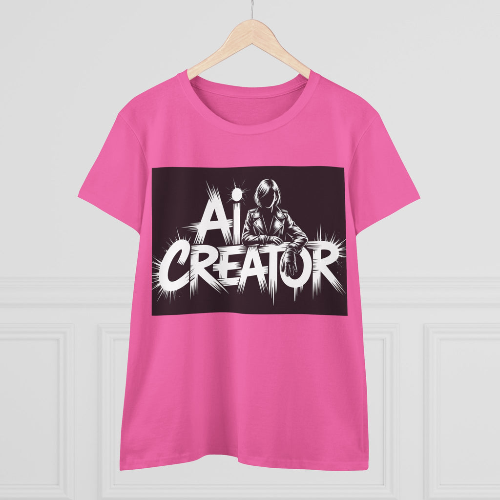 AI Creator  "Digital Rebel" Women's Midweight Cotton Tee