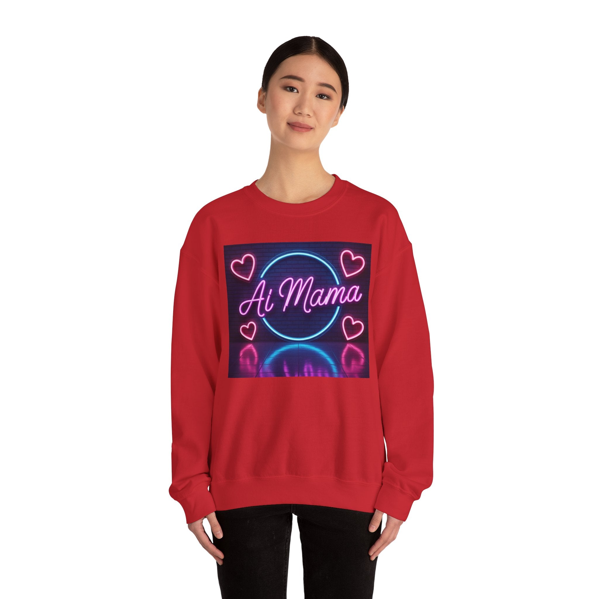 AI MAMA “ Electric Love Loop ” Unisex Heavy Blend™ Crewneck Sweatshirt
