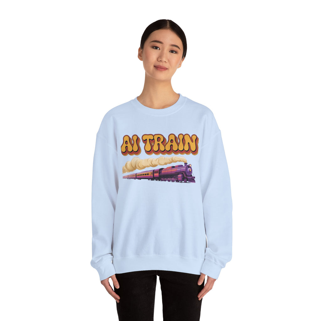 AI TRAIN  "Quantum Rail System" Unisex Heavy Blend™ Crewneck Sweatshirt