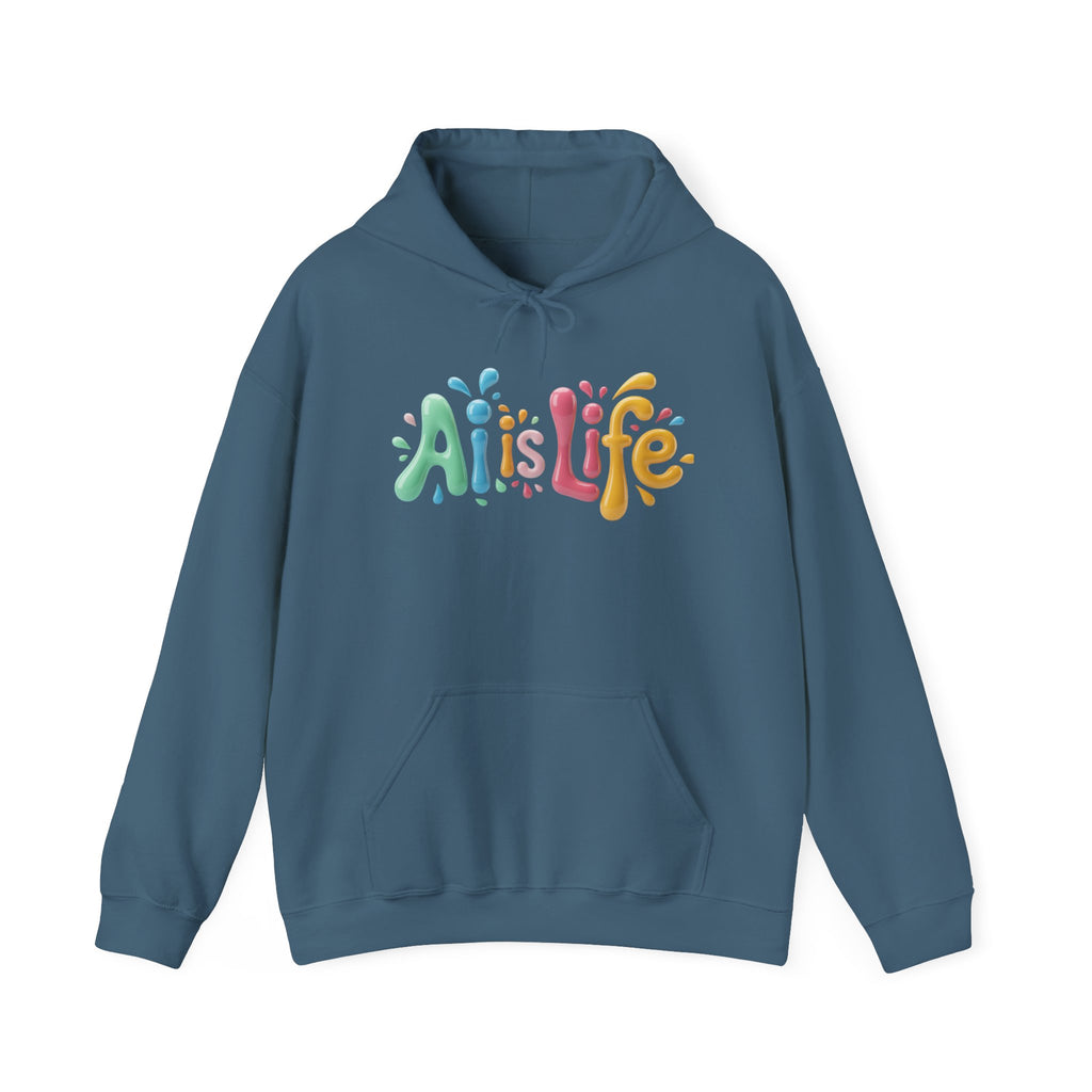 AI IS LIFE “Colorful Circuit Pop” Unisex Heavy Blend™ Hooded Sweatshirt