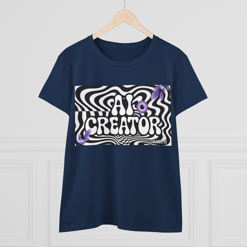 AI Creator  "Optic Loop" Women's Midweight Cotton Tee