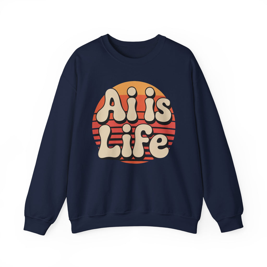 AI is Life "SUNSET CIRCUITRY" Unisex Heavy Blend™ Crewneck Sweatshirt
