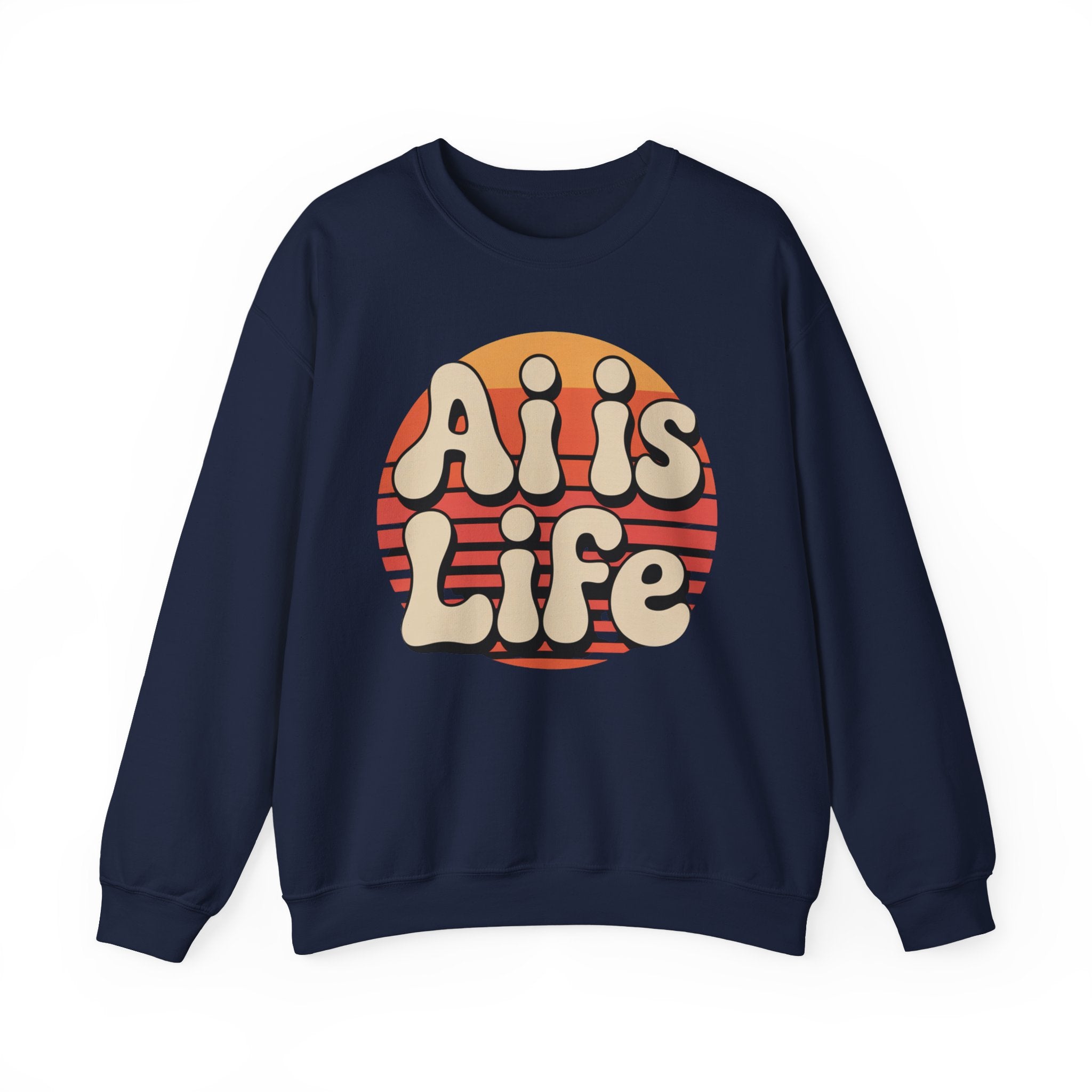 AI is Life "SUNSET CIRCUITRY" Unisex Heavy Blend™ Crewneck Sweatshirt