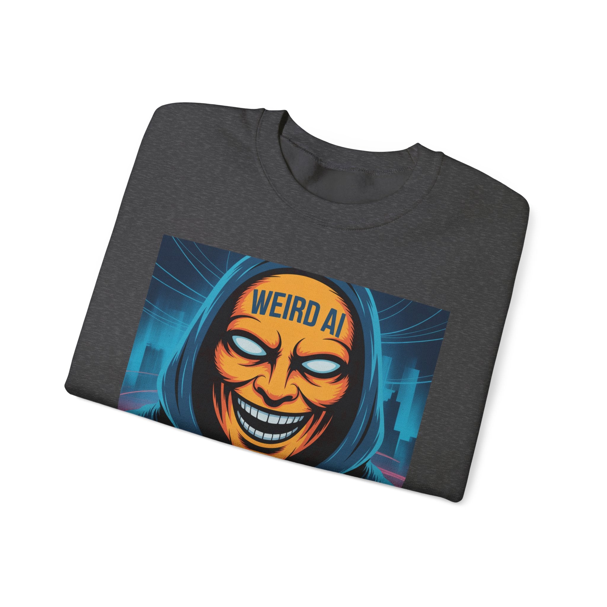 Weird AI "Masked Mode" Unisex Heavy Blend™ Crewneck Sweatshirt