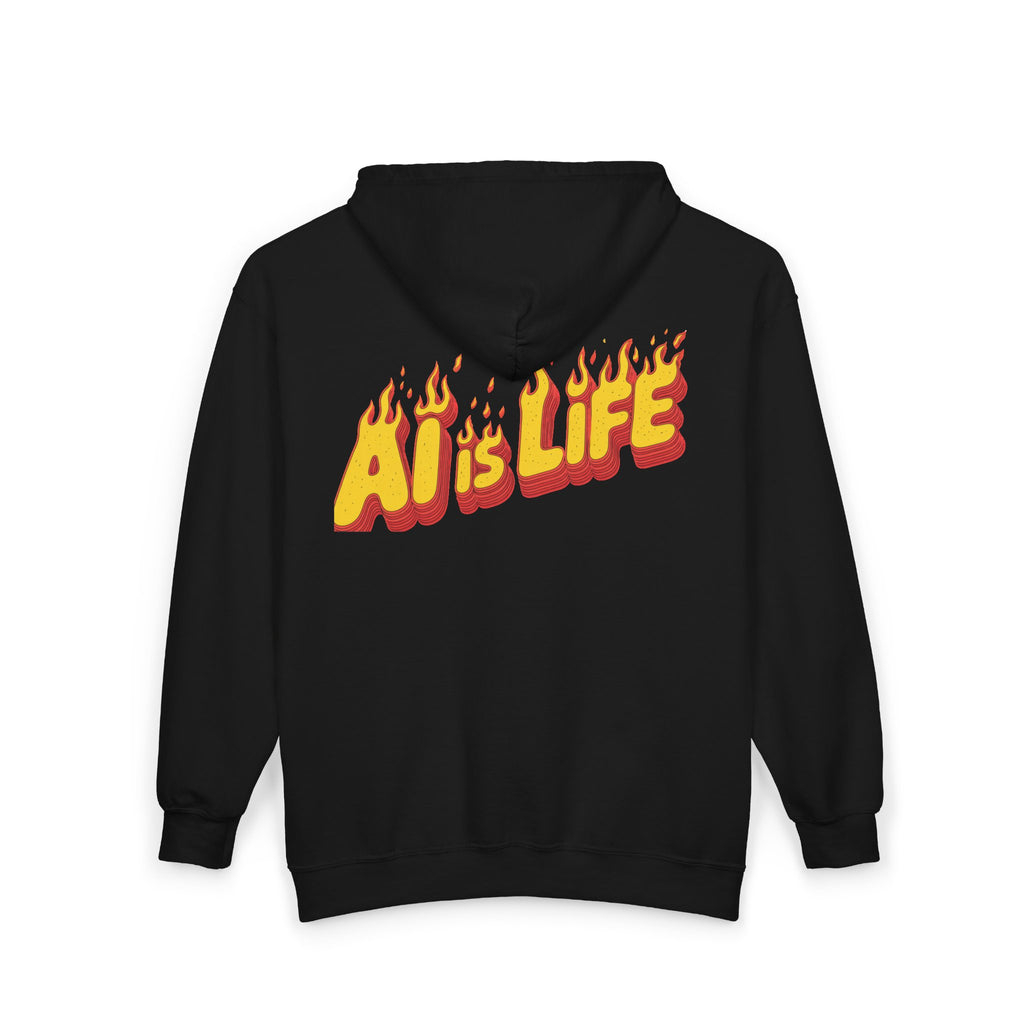 AI is LIFE “FLAME CODE” Unisex Heavy Blend™ Full Zip Hooded Sweatshirt