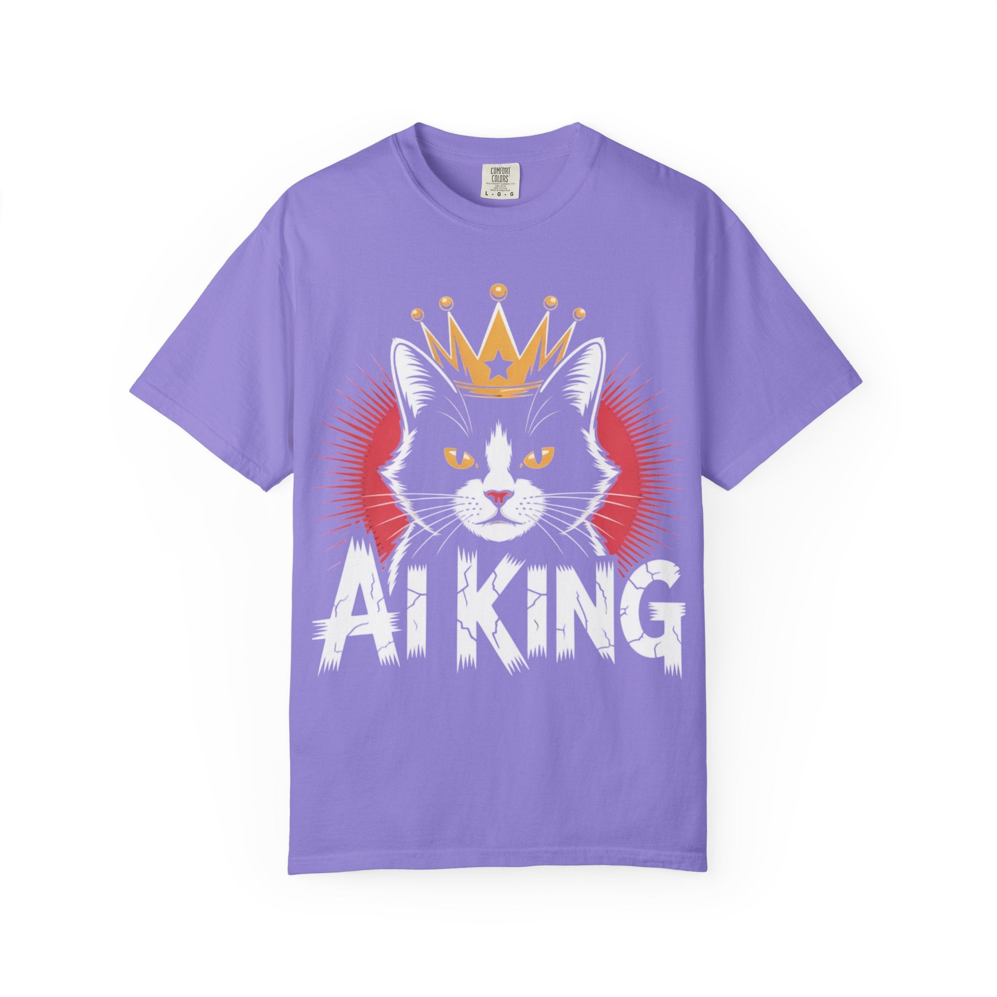 AI king ""Glitch Monarch"" Garment-Dyed T-shirt (Men)