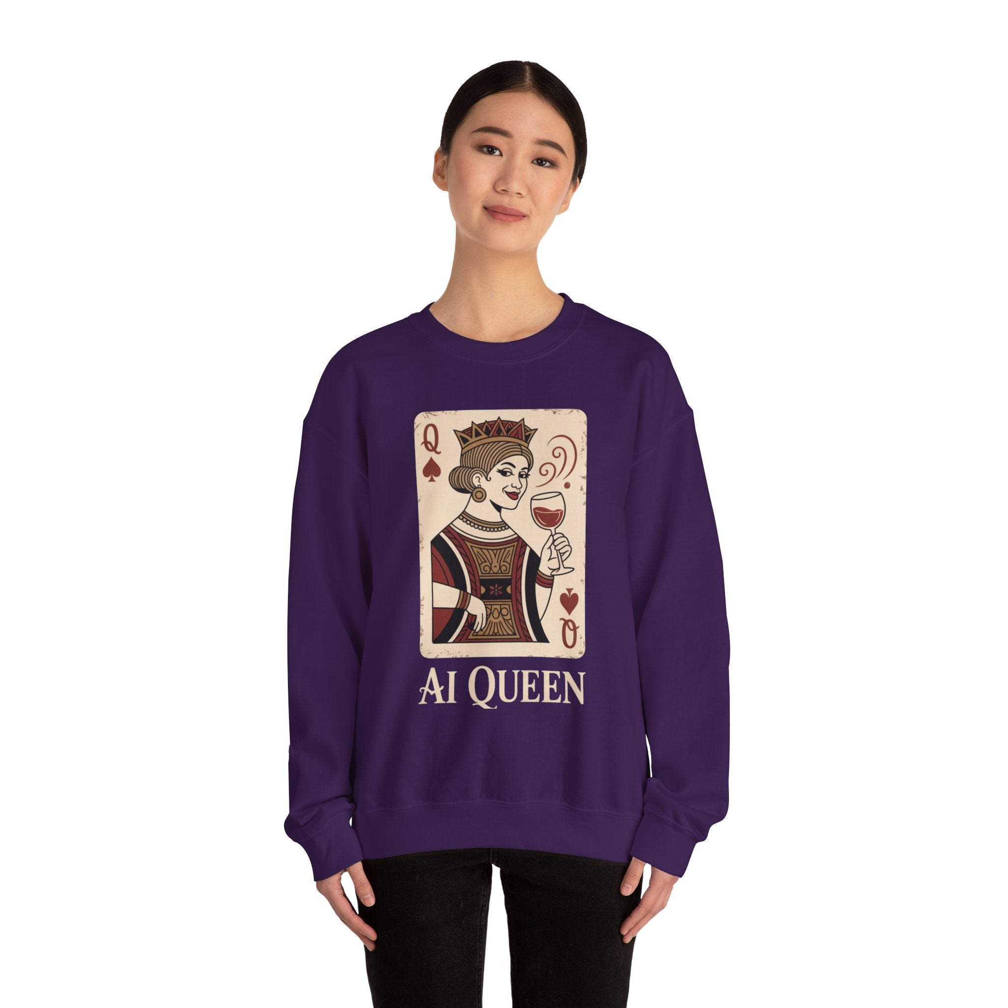 AI Queen "ROYAL ALGORITHM"  Unisex Heavy Blend Crewneck Sweatshirt