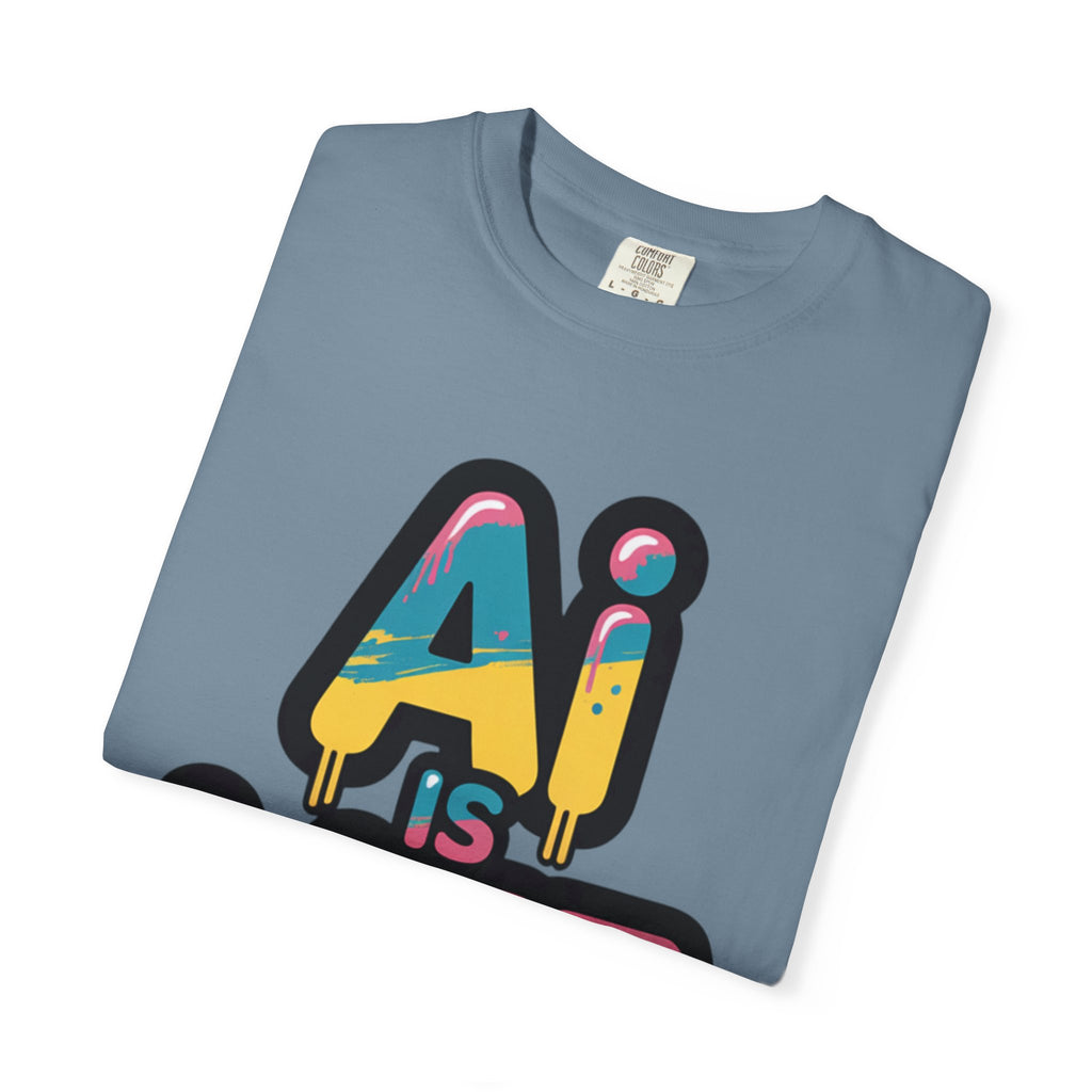 AI IS LIFE  " Neon Circuit " Unisex Garment-Dyed T-shirt