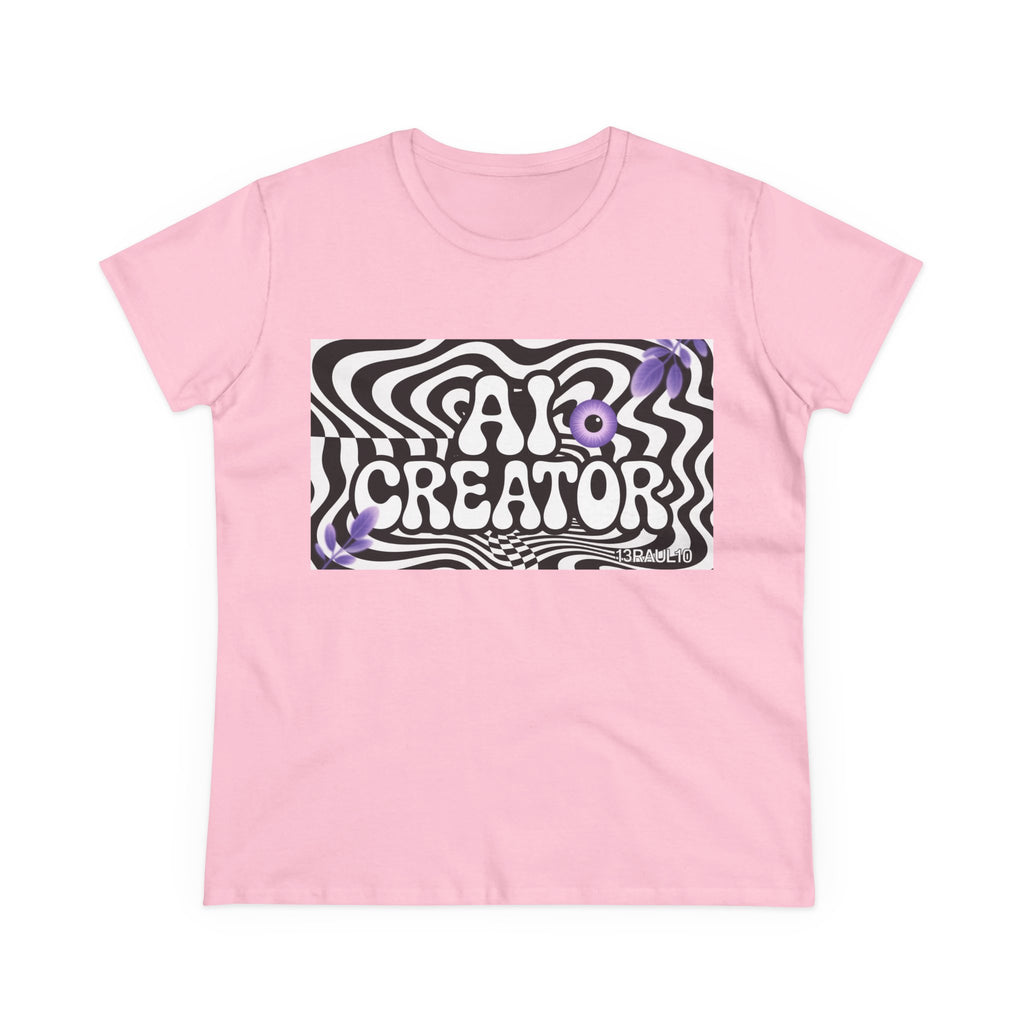 AI Creator  "Optic Loop" Women's Midweight Cotton Tee
