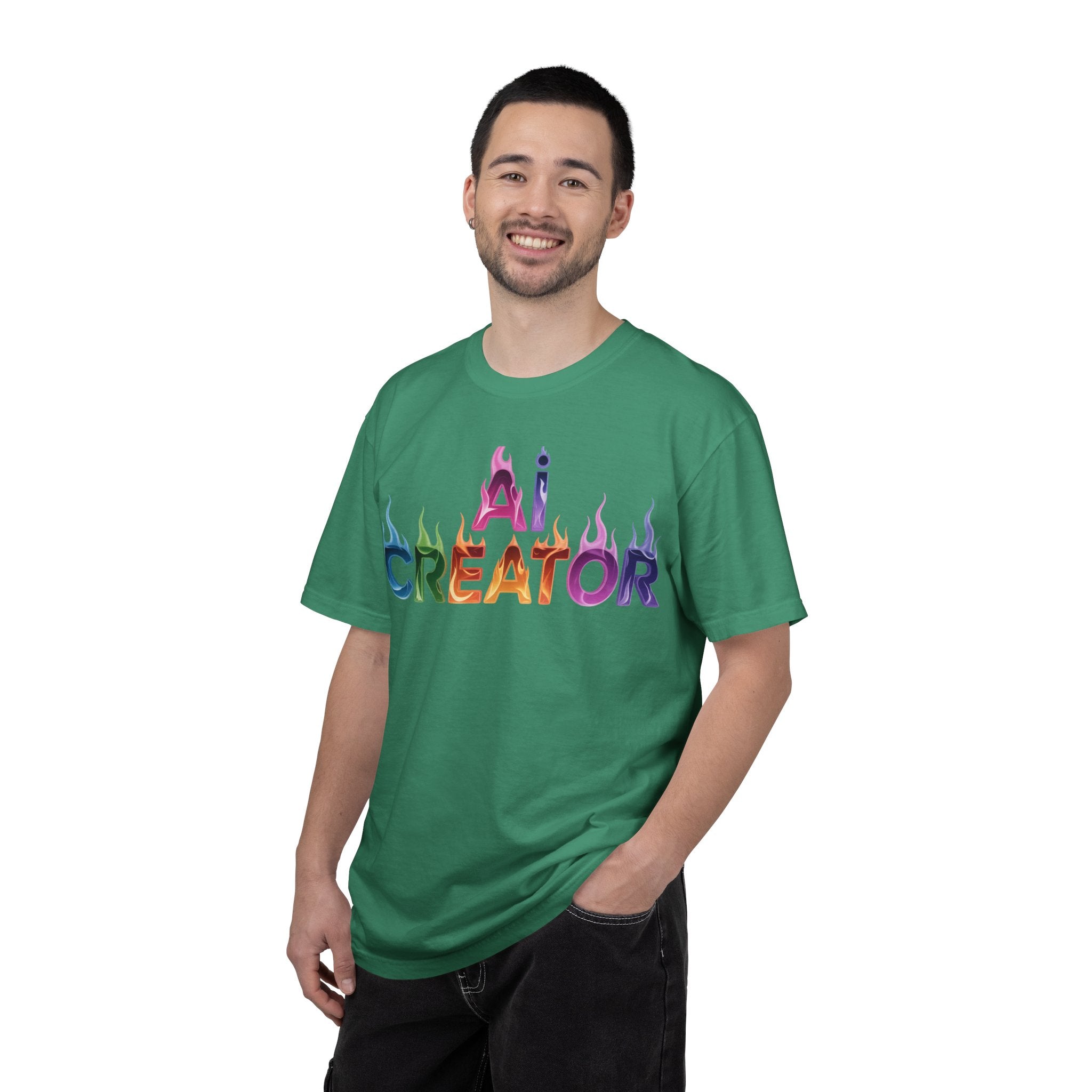 AI CREATOR  "Fire in the Code" Unisex Garment-Dyed T-shirt