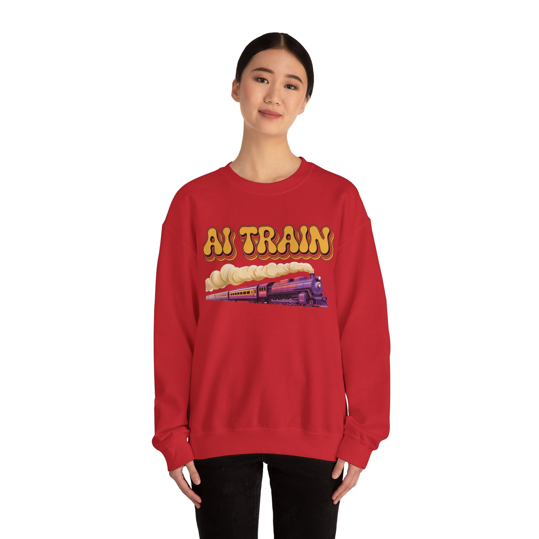 AI TRAIN  "Quantum Rail System" Unisex Heavy Blend™ Crewneck Sweatshirt