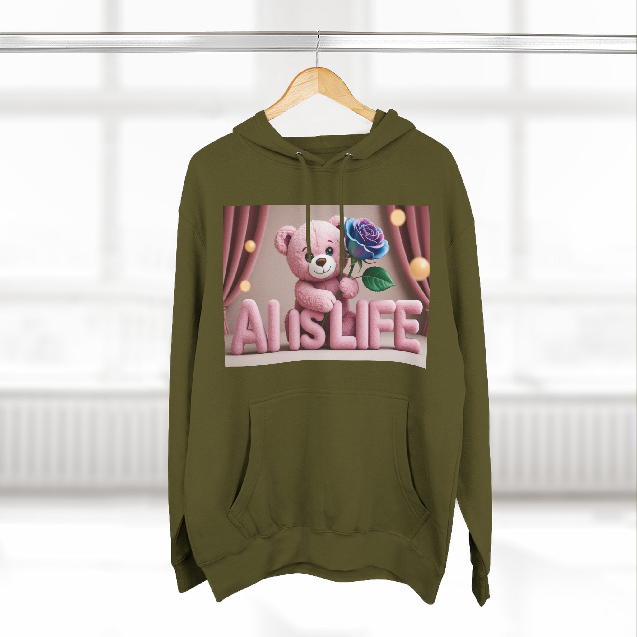 AI IS LIFE  "CUTE CIRCUIT" Three-Panel Fleece Hoodie