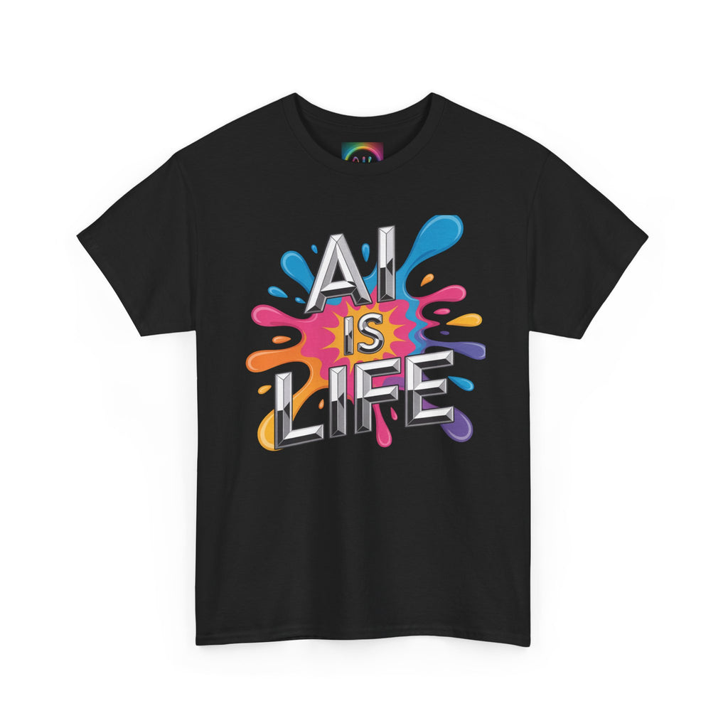 Ail Is Life "CHROME SPLATTER" Colorful Retro Splash Graphic T-Shirt