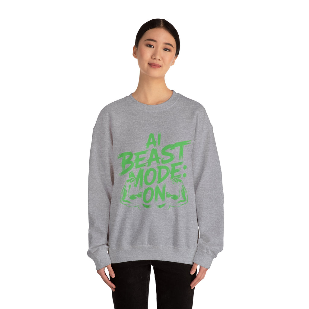 AI BEAST MODE: ON “DIGITAL HULK ENERGY” Unisex Heavy Blend™ Crewneck Sweatshirt