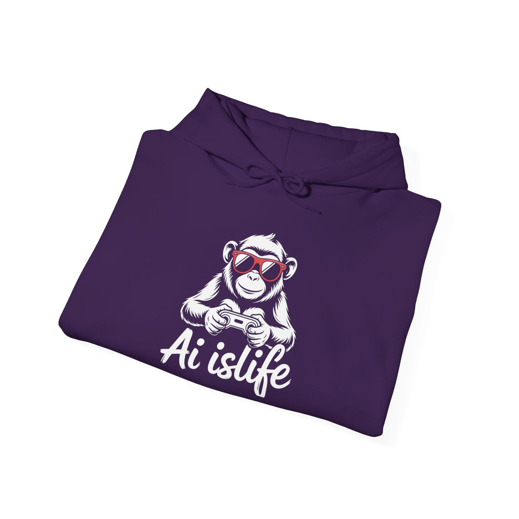 AI is Life "GAMER CHIMP ELITE" Unisex Graphic Pullover Hoodie