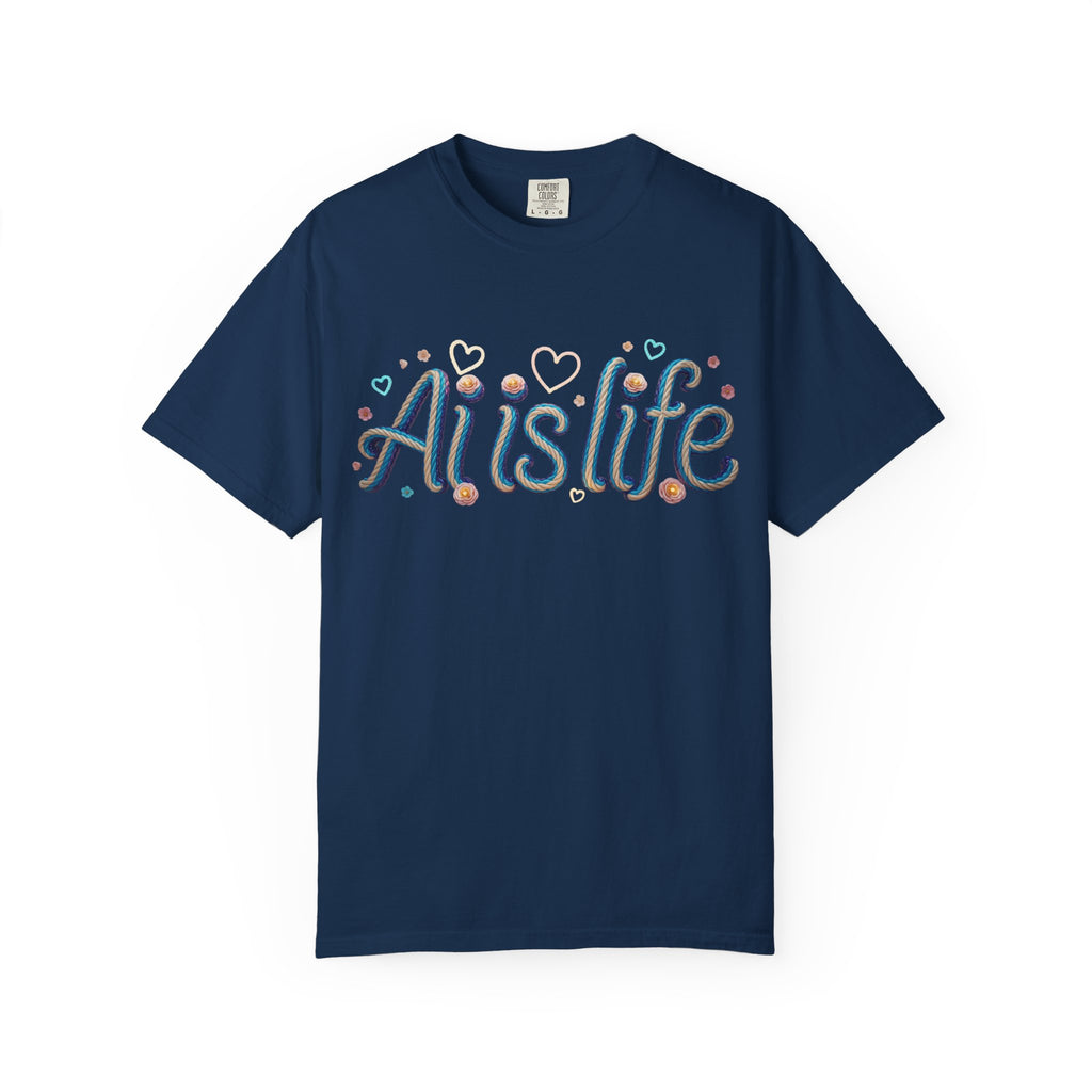 AI is Life  "TWISTED BEAUTY" Unisex Garment-Dyed T-shirt