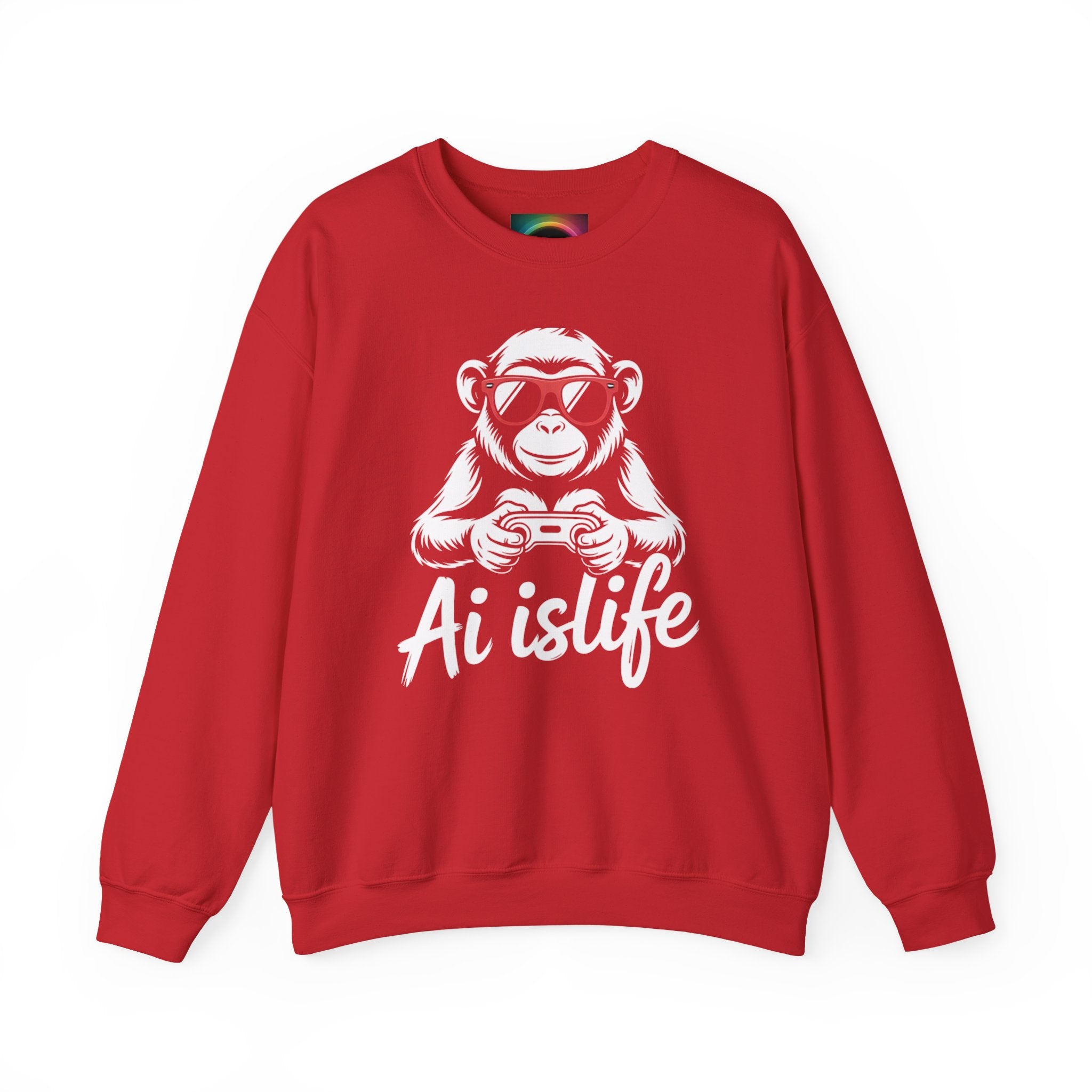 AI Is Life "GAMER CHIMP ELITE" Unisex Graphic Crewneck Sweatshirt