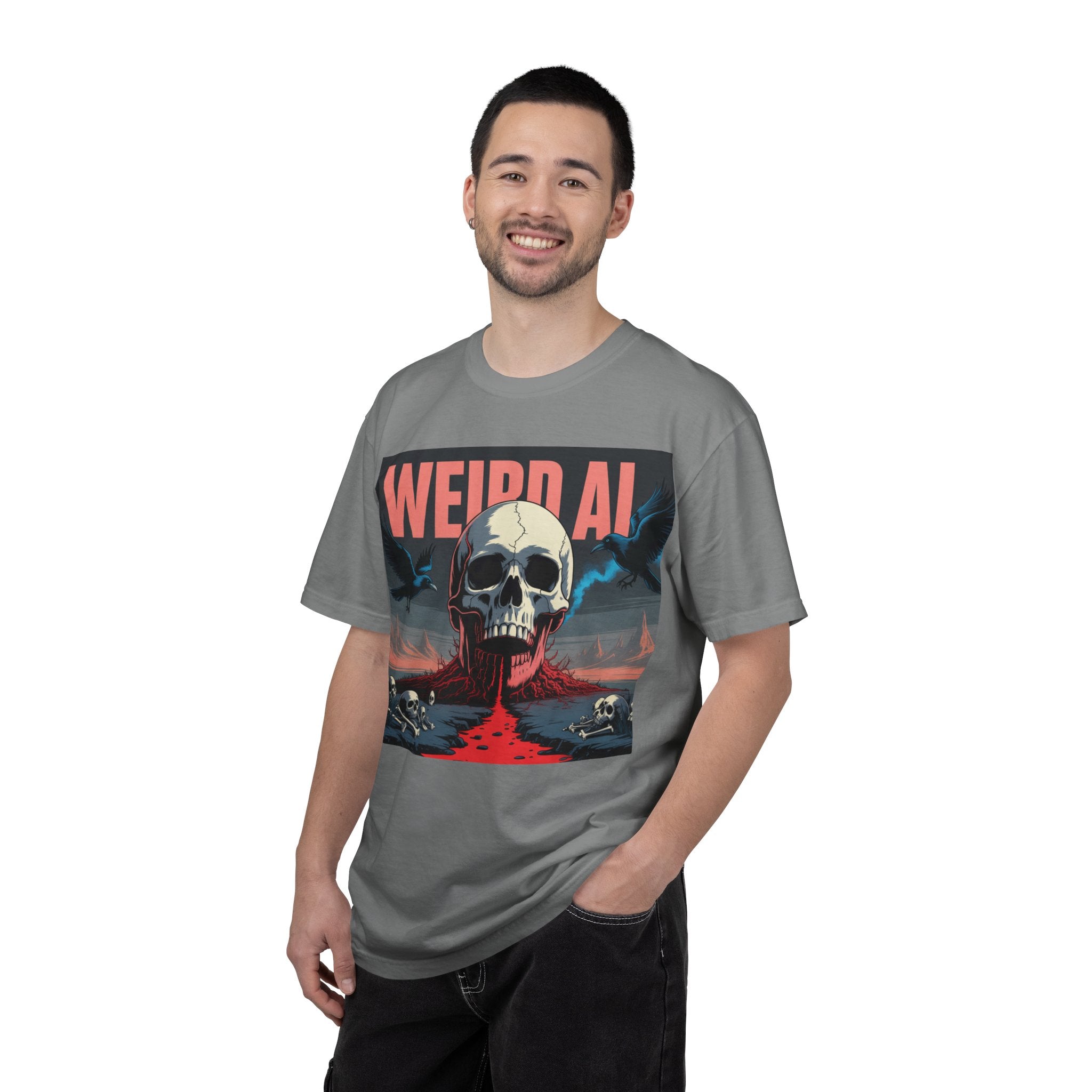 Weird AI  "Skeleton Volcano Edition”  Unisex Garment-Dyed T-shirt