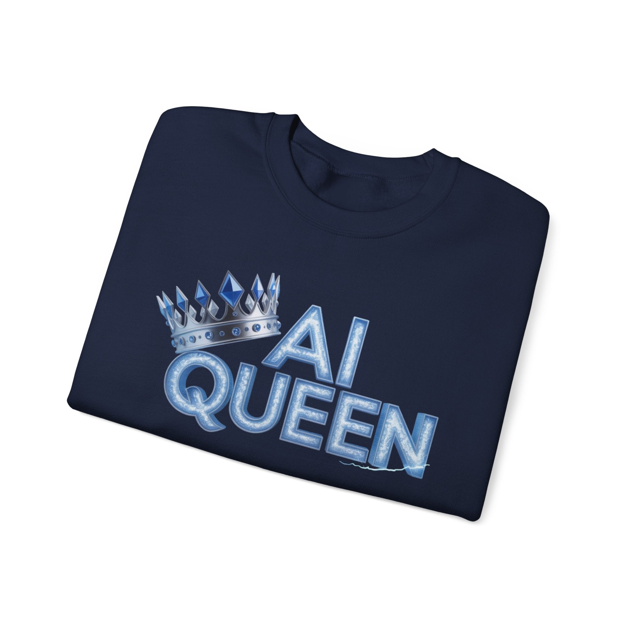 AI Queen "Frost Crown Frequency" Unisex Heavy Blend™ Crewneck Sweatshirt