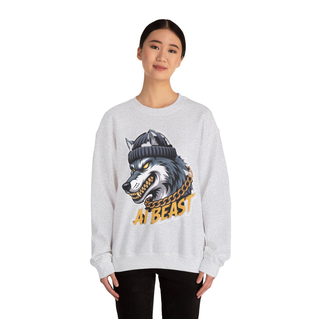 AI BEAST  "Wolf Byte Syndicate" Unisex Heavy Blend™ Crewneck Sweatshirt