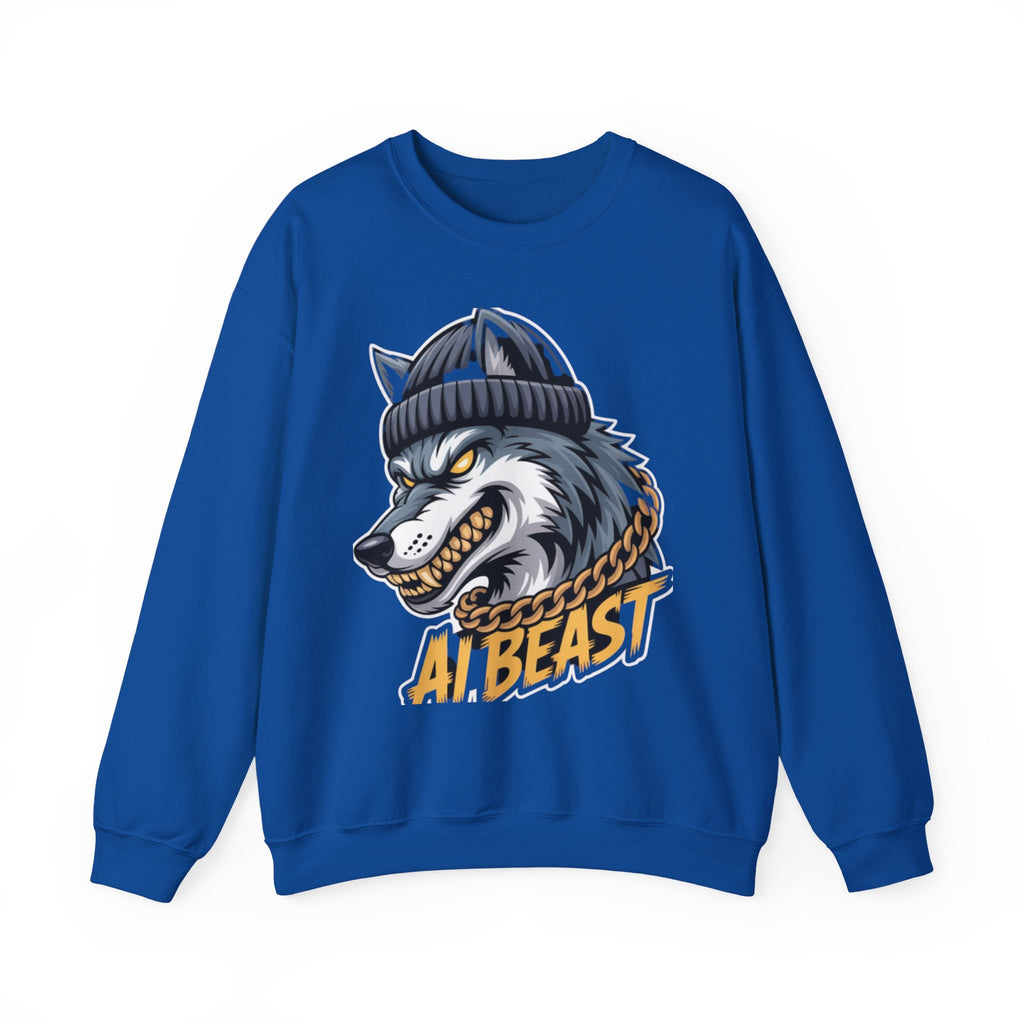 AI BEAST  "Wolf Byte Syndicate" Unisex Heavy Blend™ Crewneck Sweatshirt