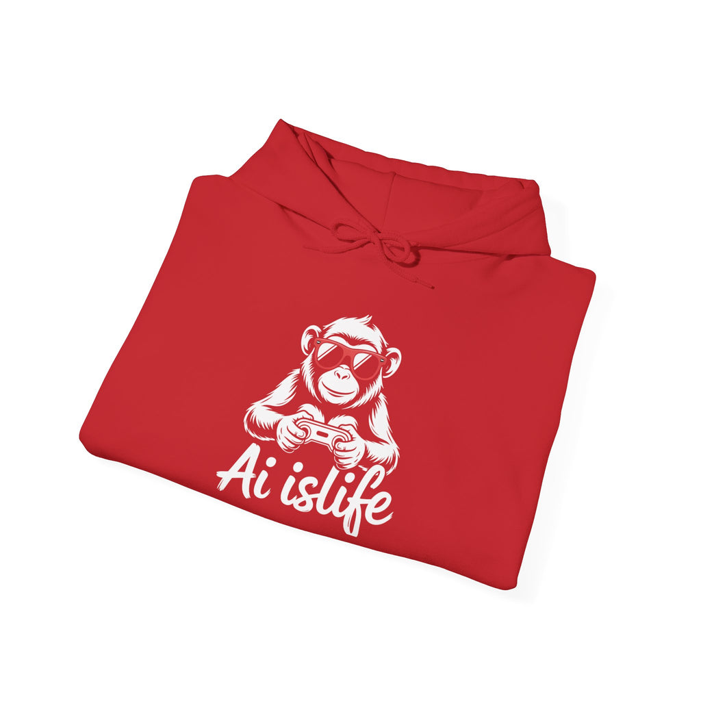 AI is Life "GAMER CHIMP ELITE" Unisex Graphic Pullover Hoodie
