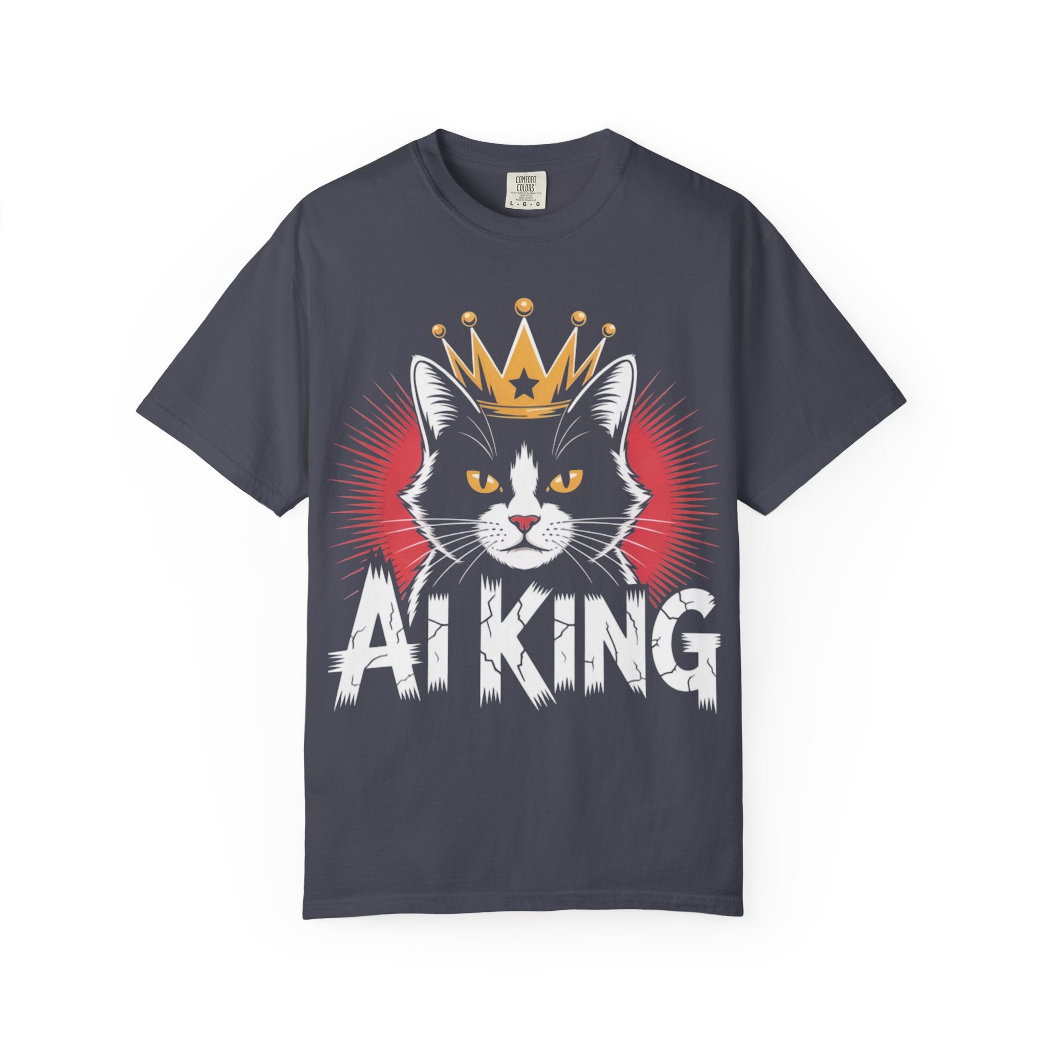 AI king ""Glitch Monarch"" Garment-Dyed T-shirt (Men)