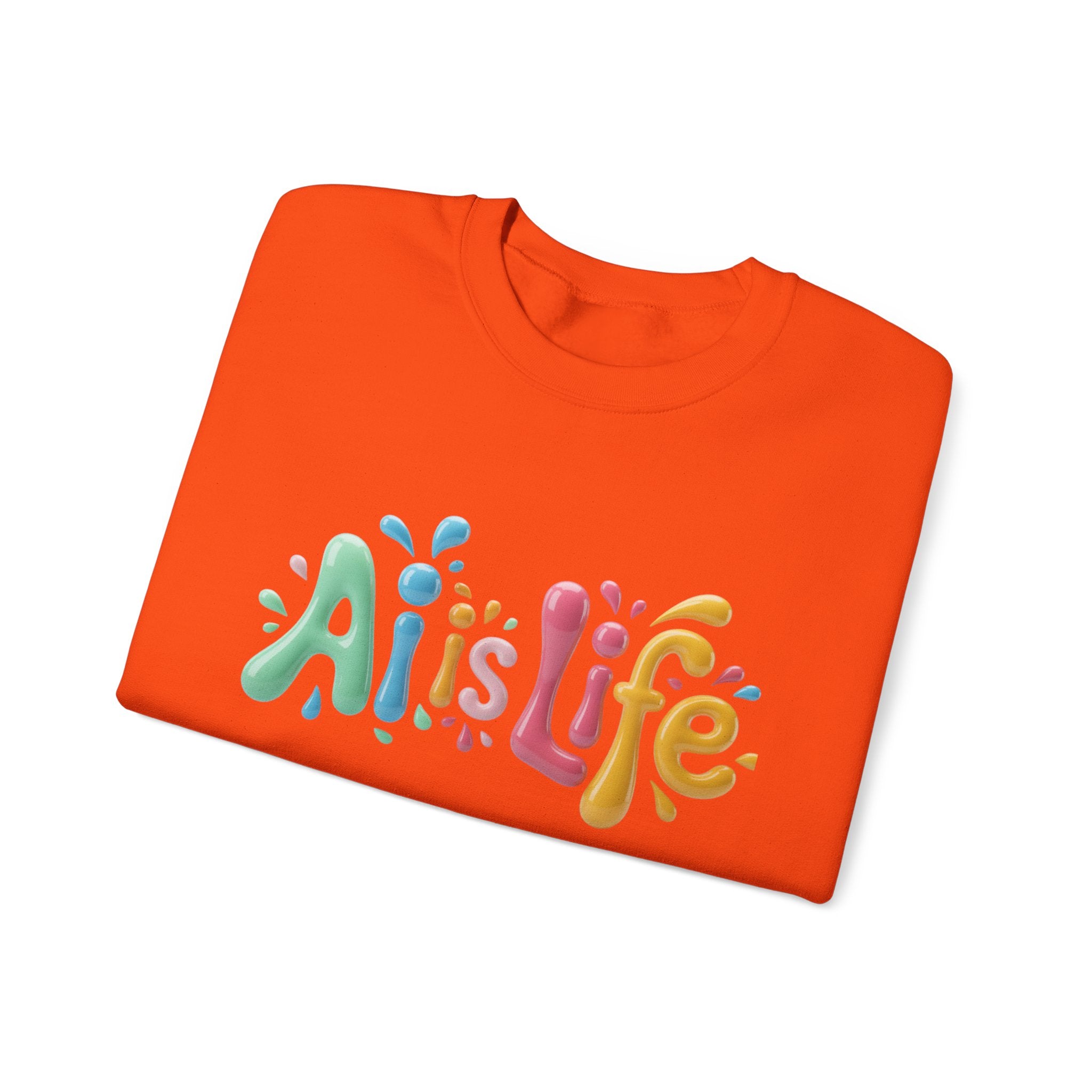 AI IS LIFE  “Colorful Circuit Pop”  Unisex Heavy Blend™ Crewneck Sweatshirt