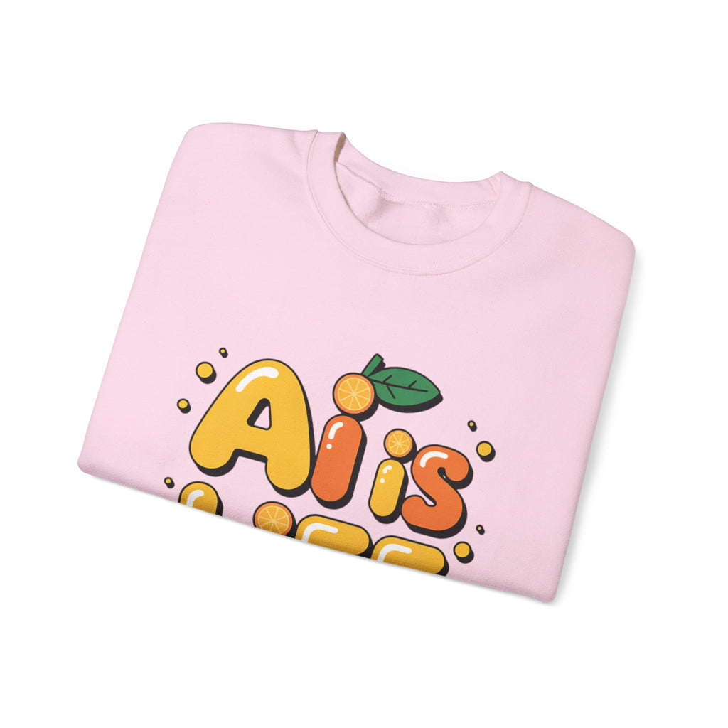 AI is LIFE  "Orange Overclock" Unisex Heavy Blend™ Crewneck Sweatshirt