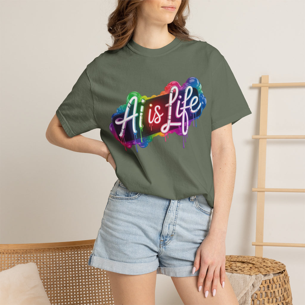 AI is LIFE  “PipeDream Intelligence”  Heavy Blend™ Crewneck T-Shirt