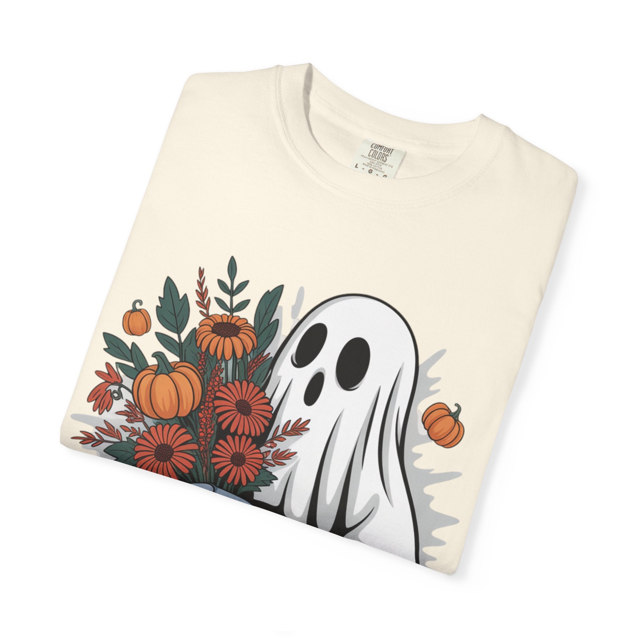 AI WEIRD "Glitch Garden Ghost" Unisex Garment-Dyed T-shirt
