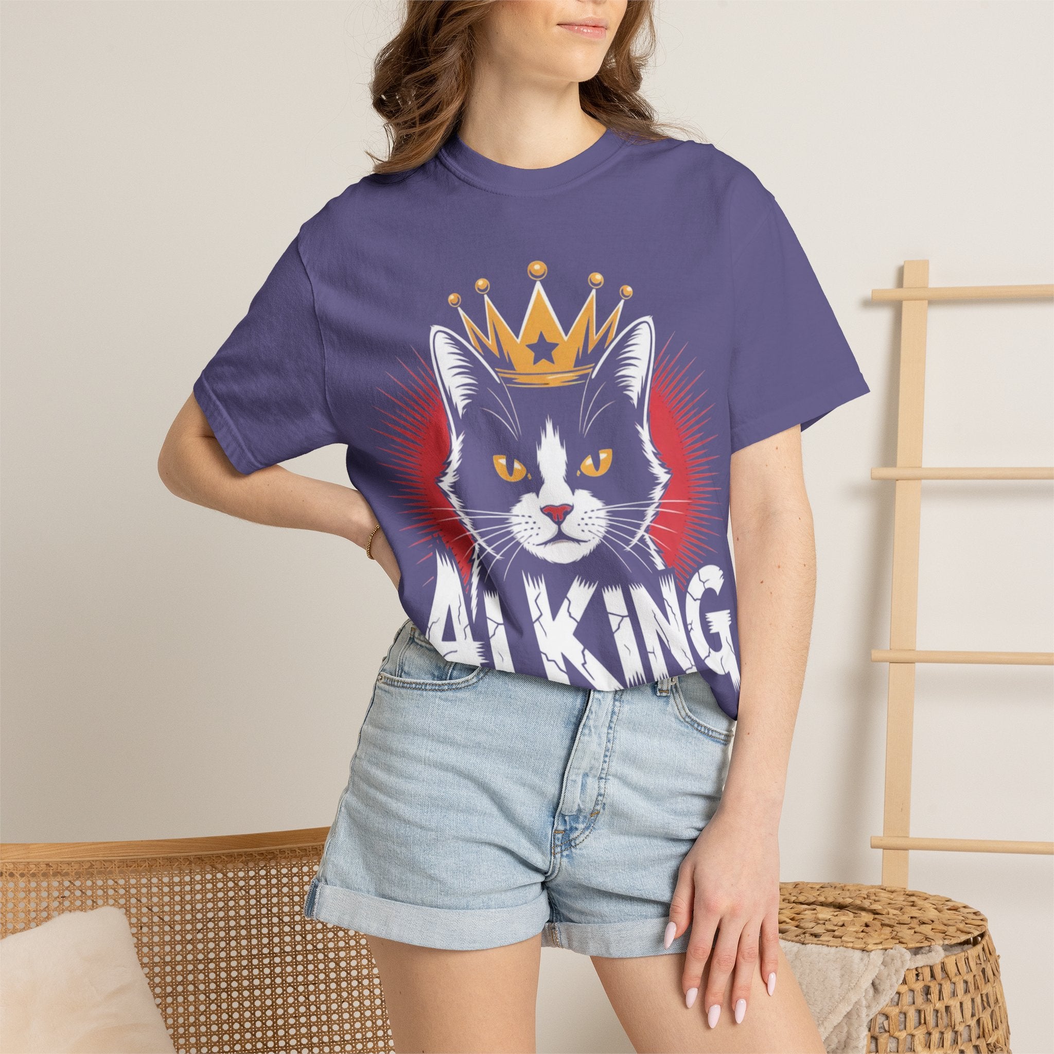 AI king ""Glitch Monarch"" Garment-Dyed T-shirt (Men)