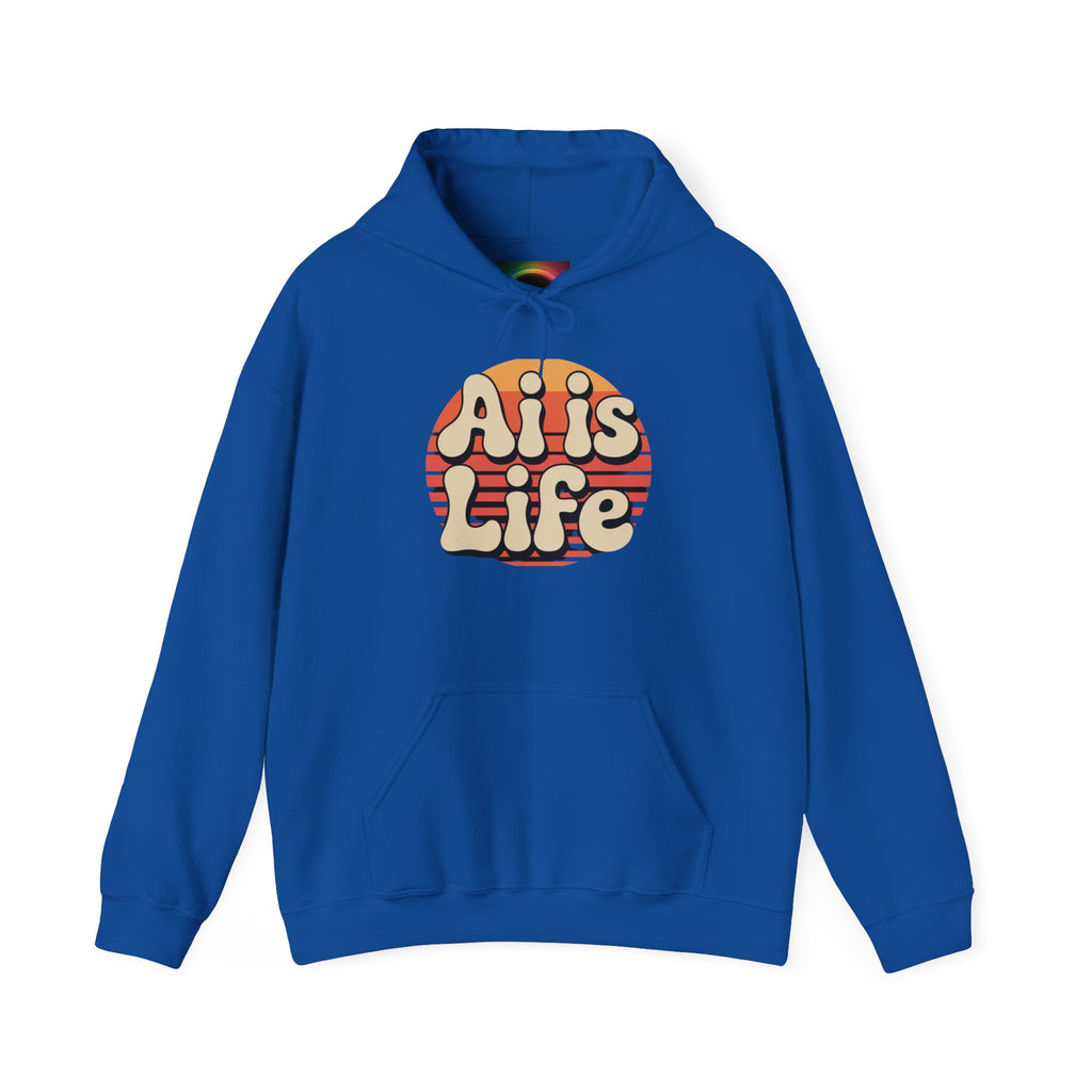 AI is Life "SUNSET CIRCUITRY" Unisex Minimal Blank Hooded Sweatshirt