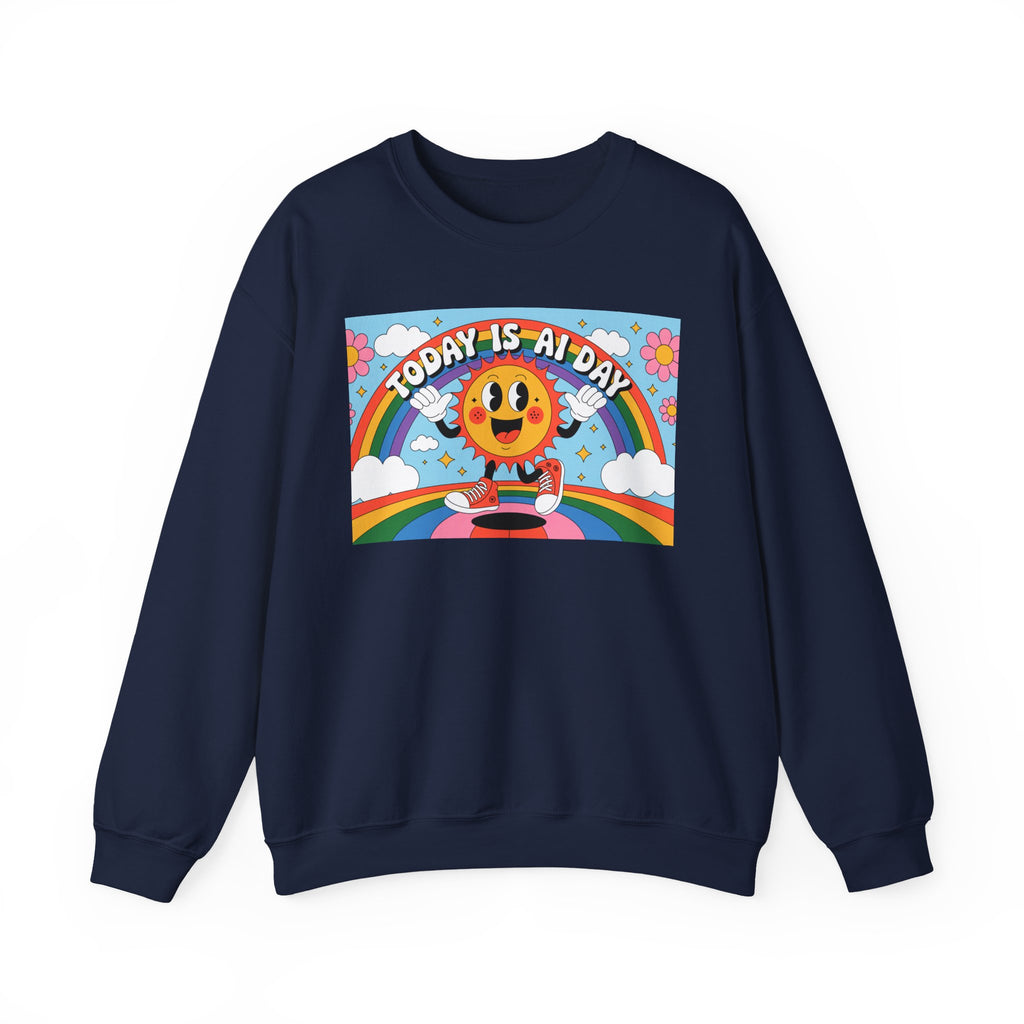 Today Is AI Day  "Sunshine Circuit" Unisex Heavy Blend™ Crewneck Sweatshirt